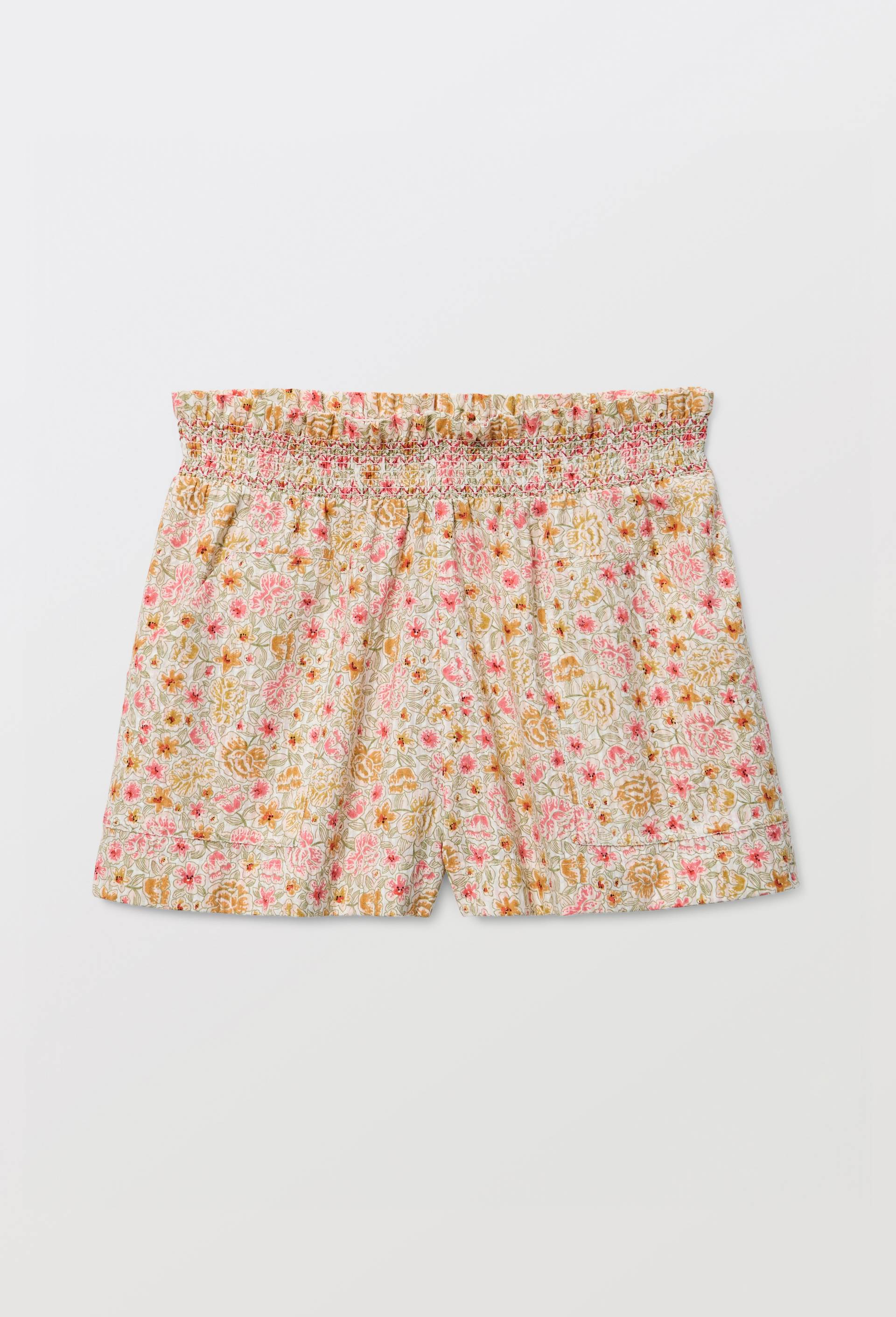 Short brod&eacute; en coton, Beige clair, large image number 0