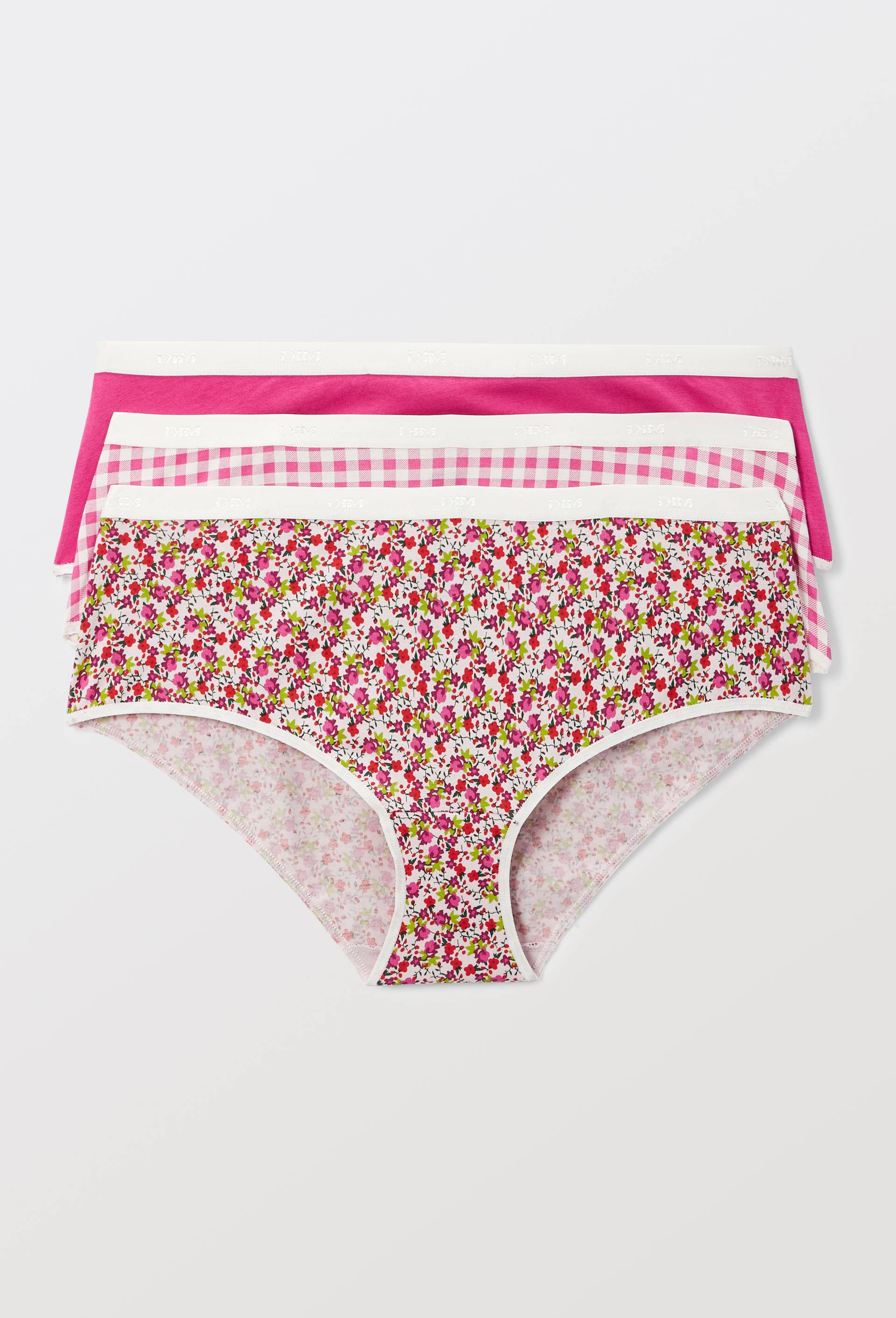 Lot de 3 slips fantaisie en coton POCKET DIM, Rose fonc&eacute;, large image number 0