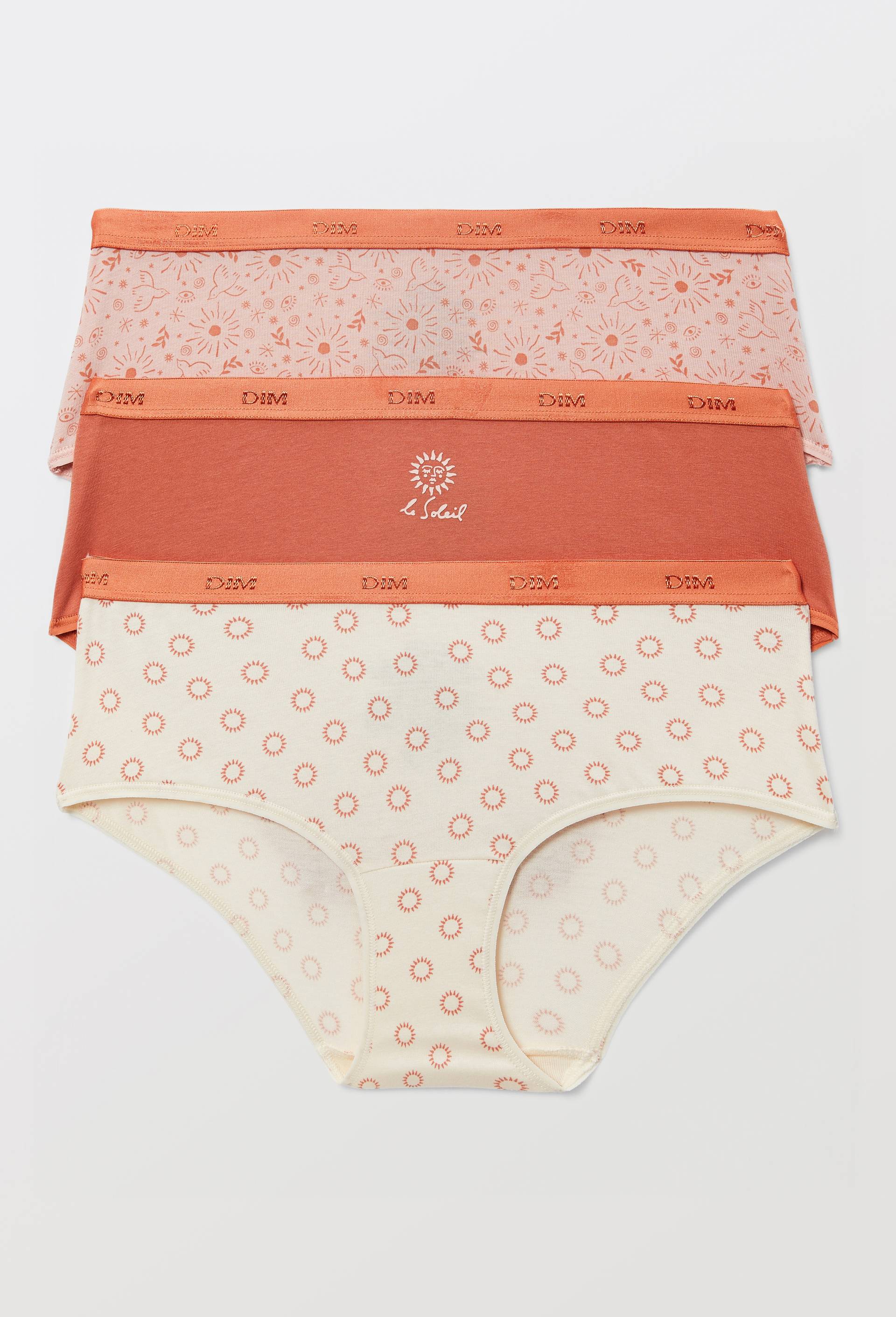 Lot de 3 slips fantaisie en coton POCKET DIM, Rouge fonc&eacute;, large image number 0