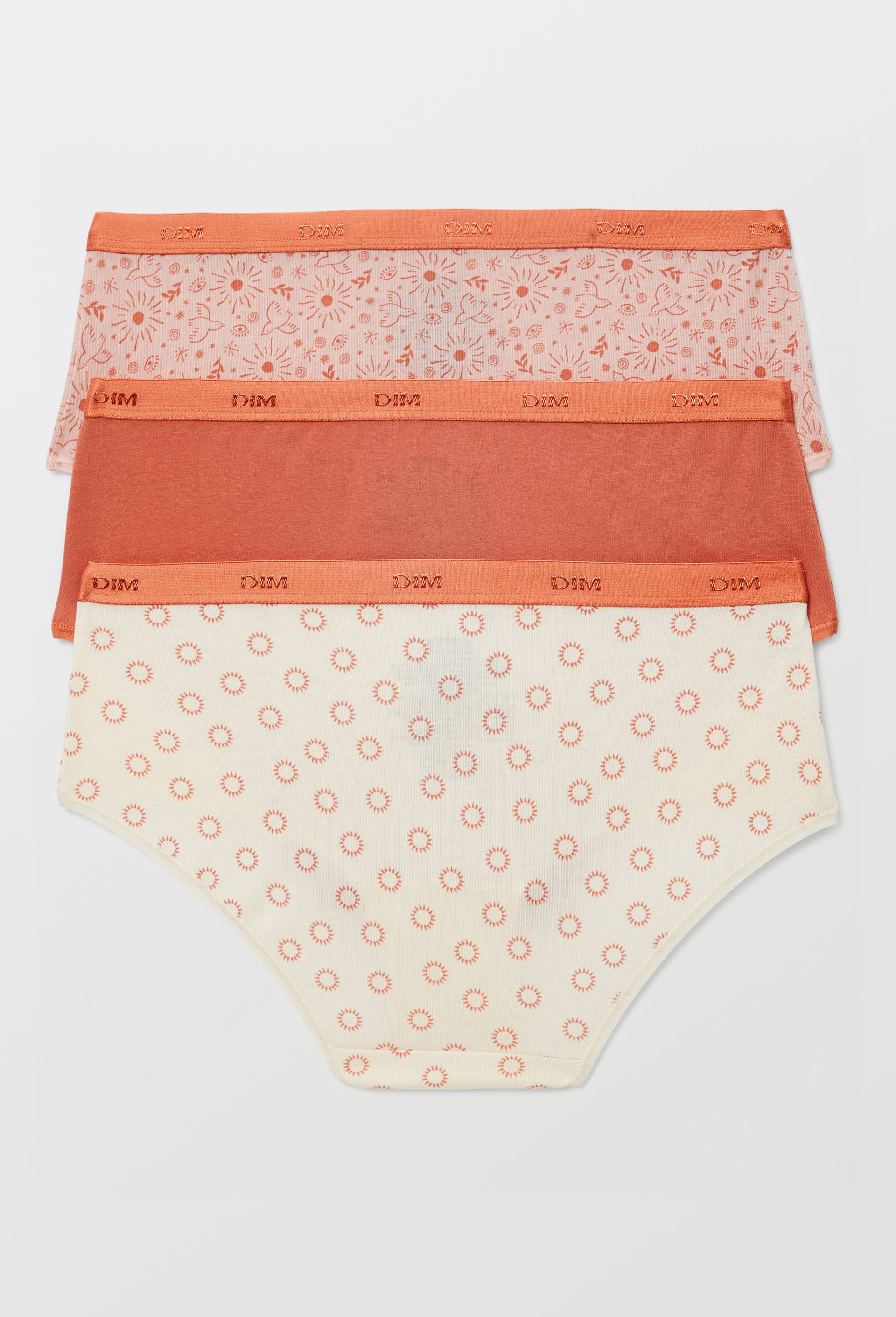 Lot de 3 slips fantaisie en coton POCKET DIM, Rouge fonc&eacute;, large image number 1.0