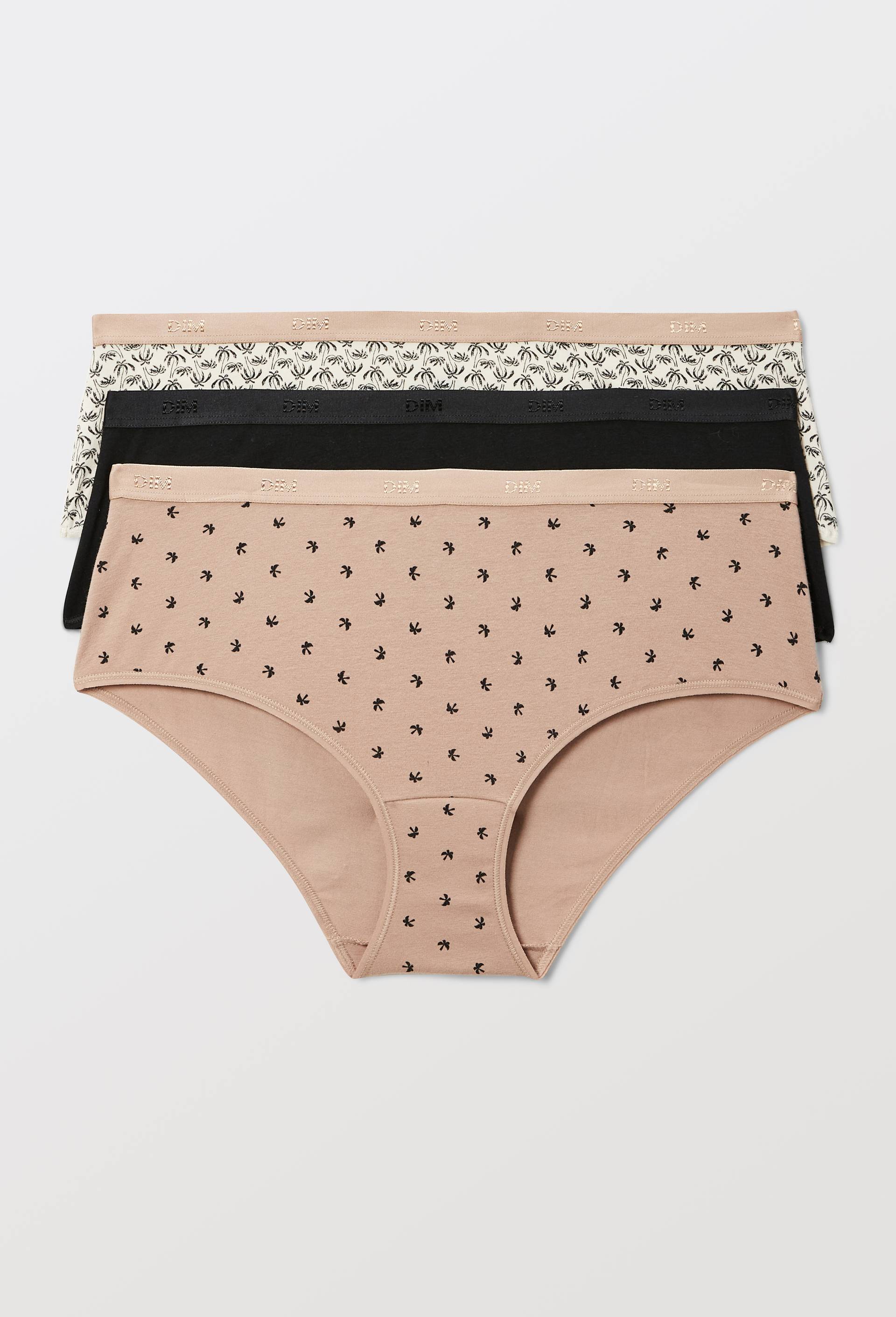 Lot de 3 slips fantaisie en coton POCKET DIM, Ecru, large image number 0