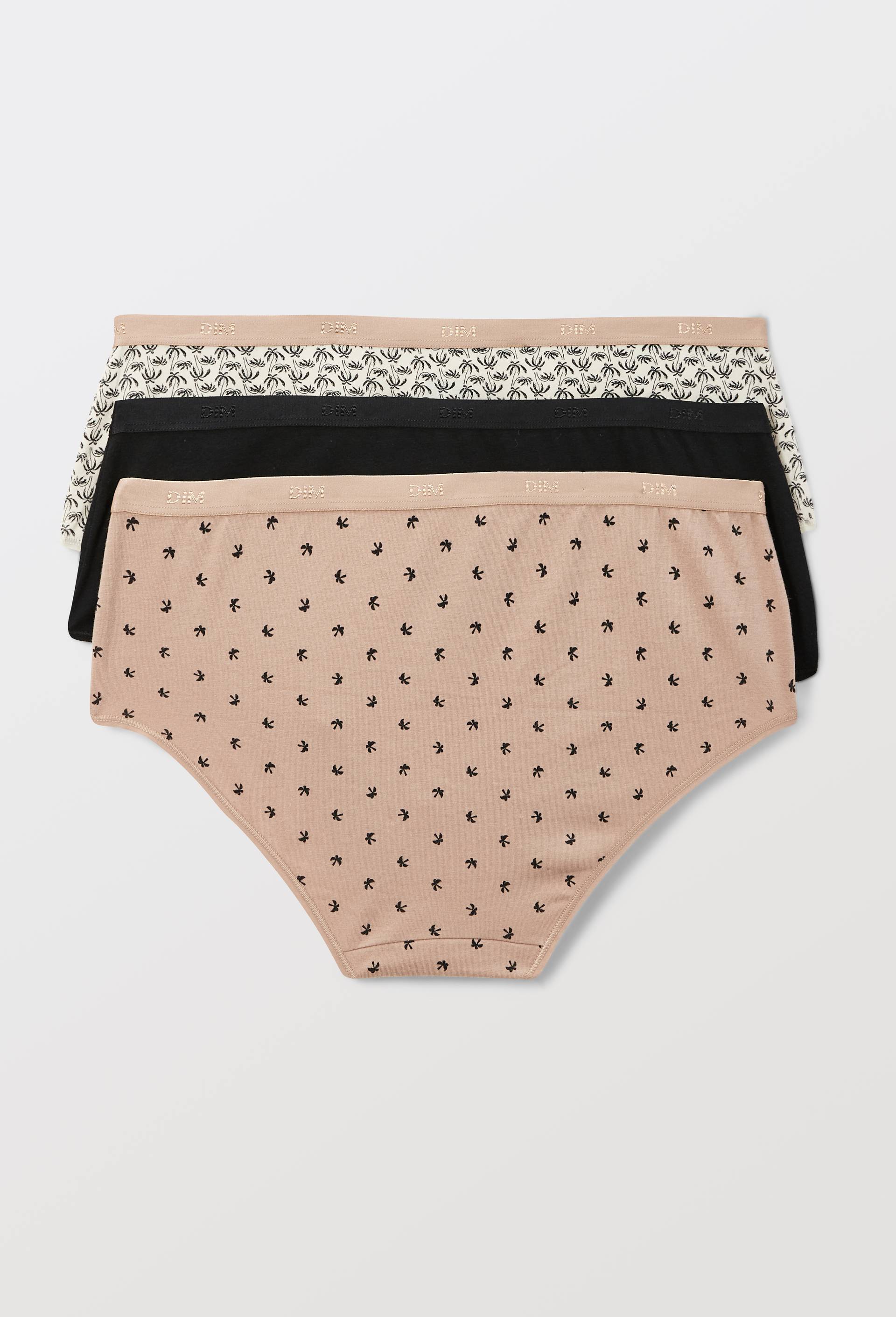 Lot de 3 slips fantaisie en coton POCKET DIM, Ecru, large image number 1.0