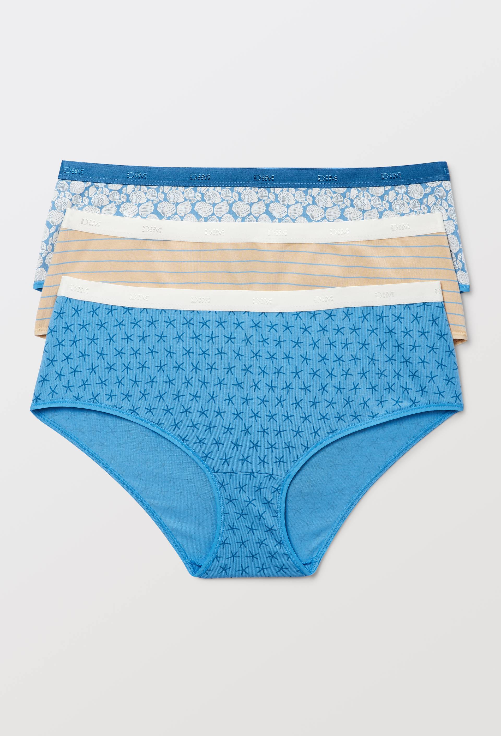 Lot de 3 slips fantaisie en coton POCKET DIM, Bleu, large image number 0.0