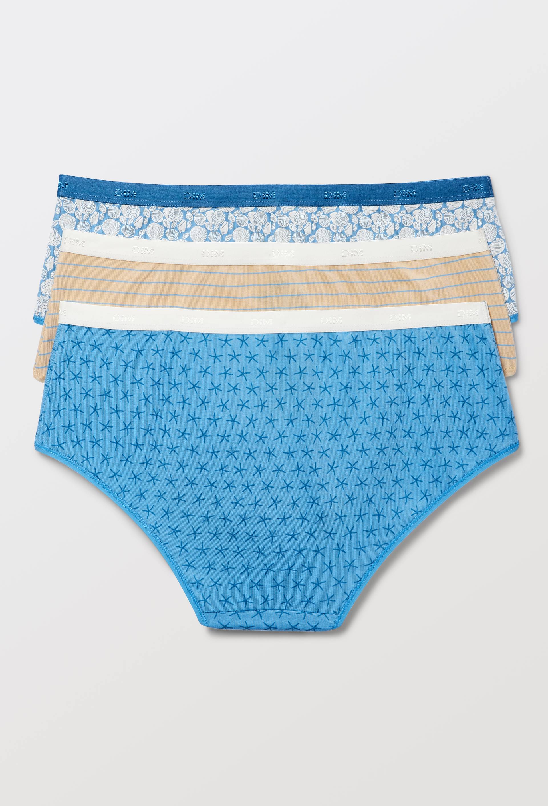 Lot de 3 slips fantaisie en coton POCKET DIM, Bleu, large image number 1.0