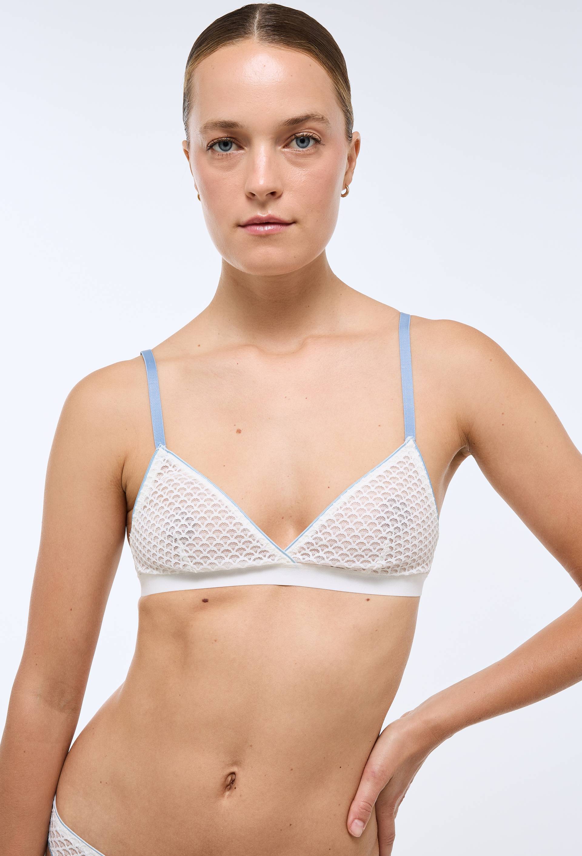 Soutien-gorge triangle NINON en dentelle, Ecru, large image number 1.0