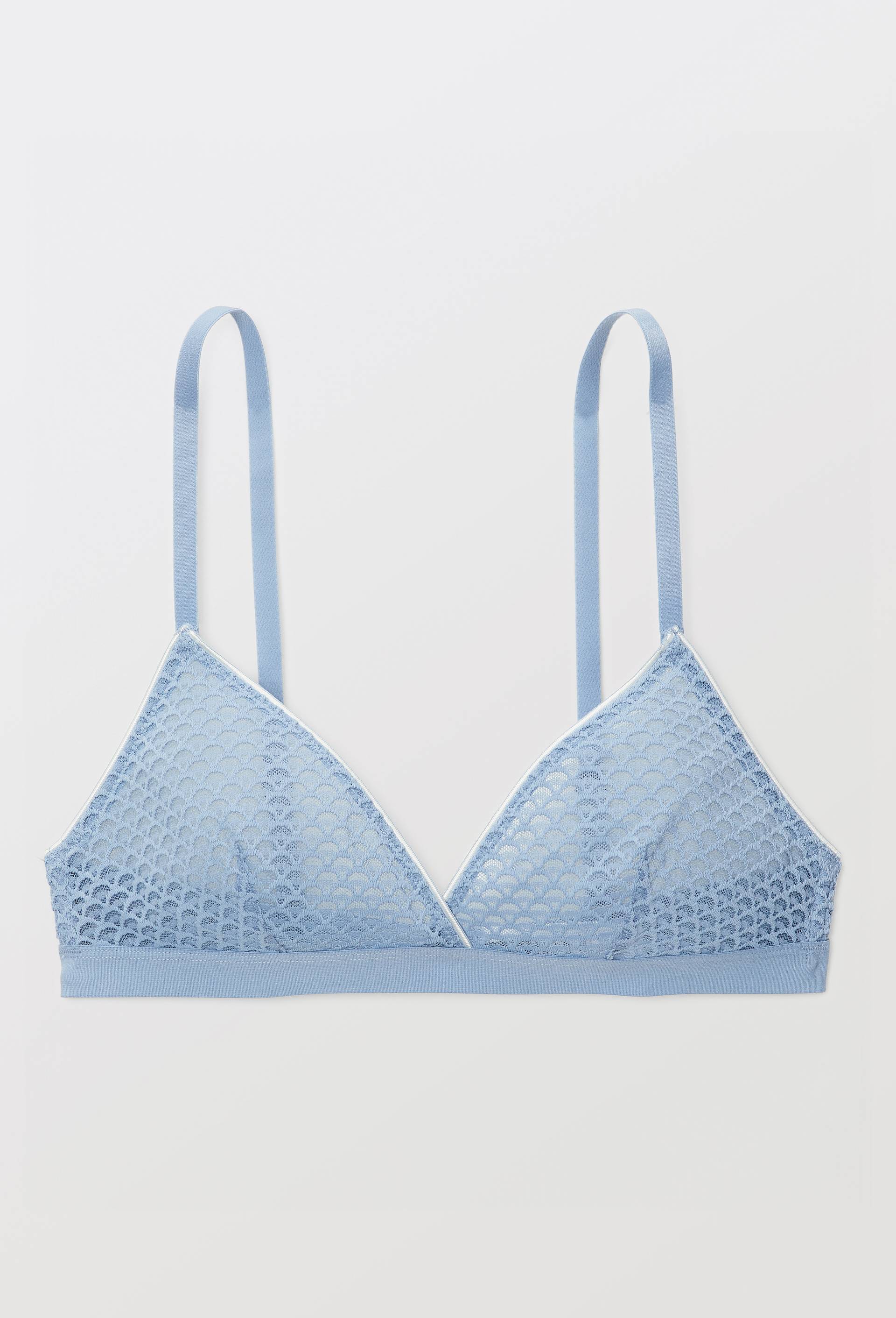 Soutien-gorge triangle NINON en dentelle, Bleu, large image number 2