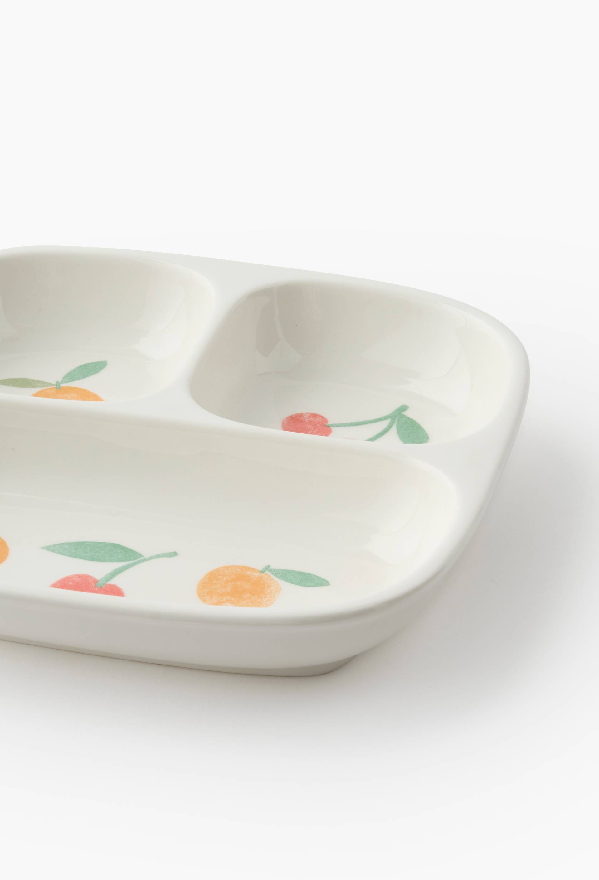Assiette compartiment  imprim&eacute;e fruits pour enfant, 18 cm, Multicolore, large image number 2