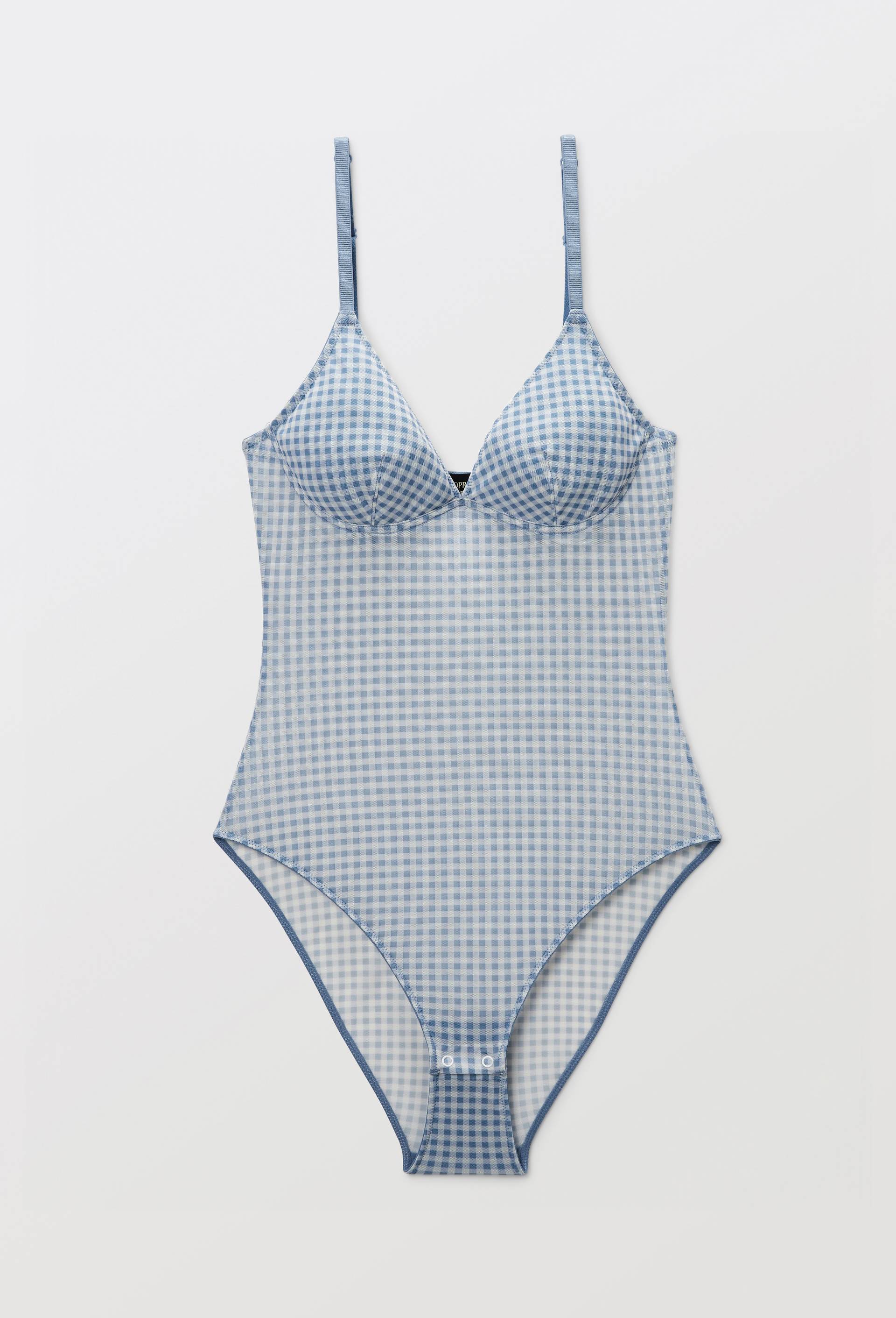 Body fines bretelles JANE en tulle imprim&eacute;, Bleu clair, large image number 2.0