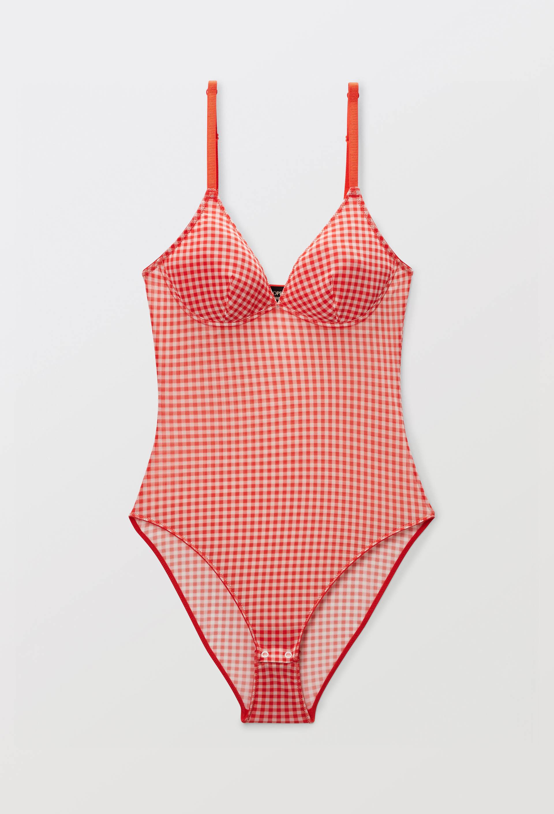 Body fines bretelles JANE en tulle imprim&eacute;, Rouge, large image number 2
