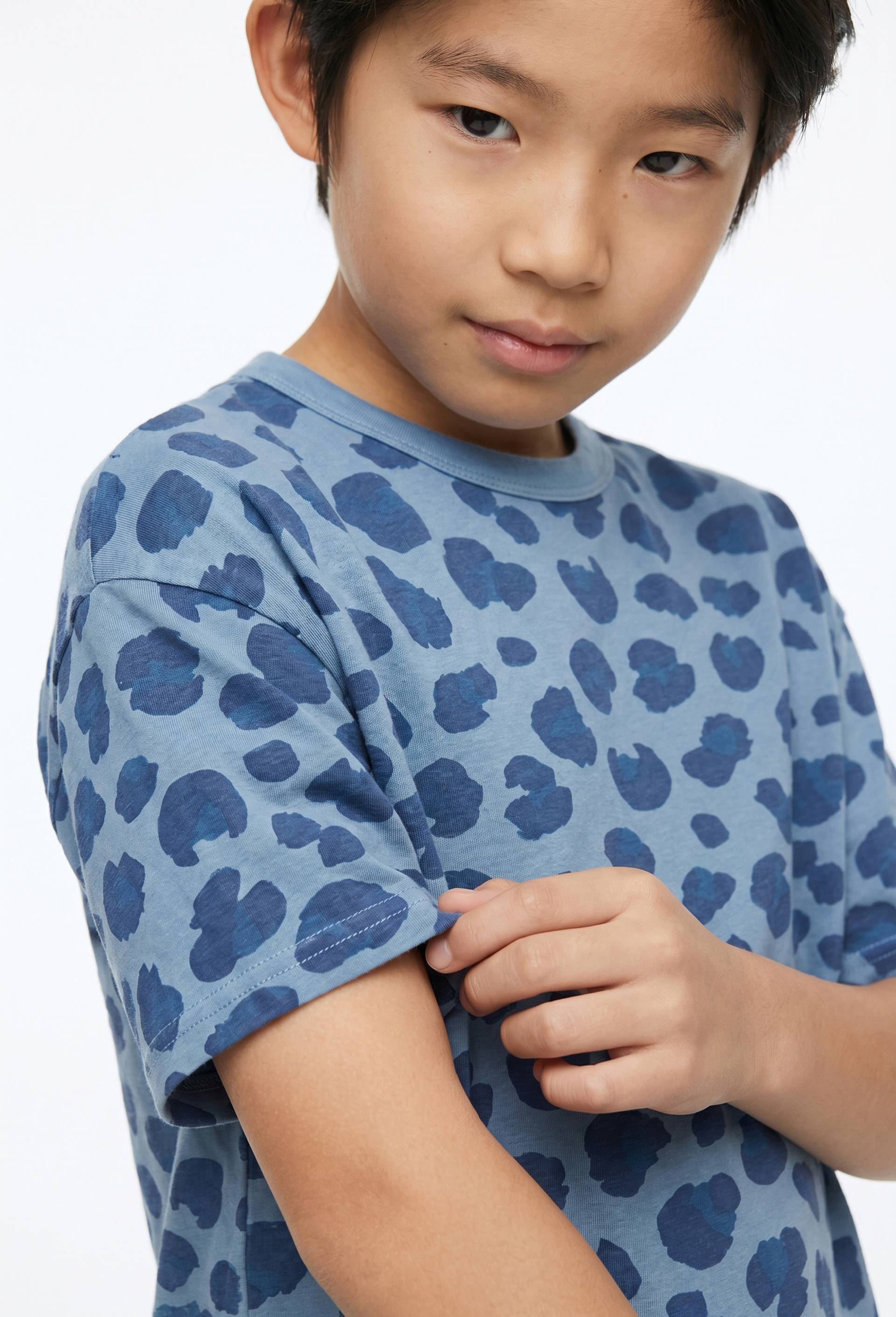 T-shirt manches courtes imprim&eacute; en coton BIO GOTS, Bleu, large image number 0
