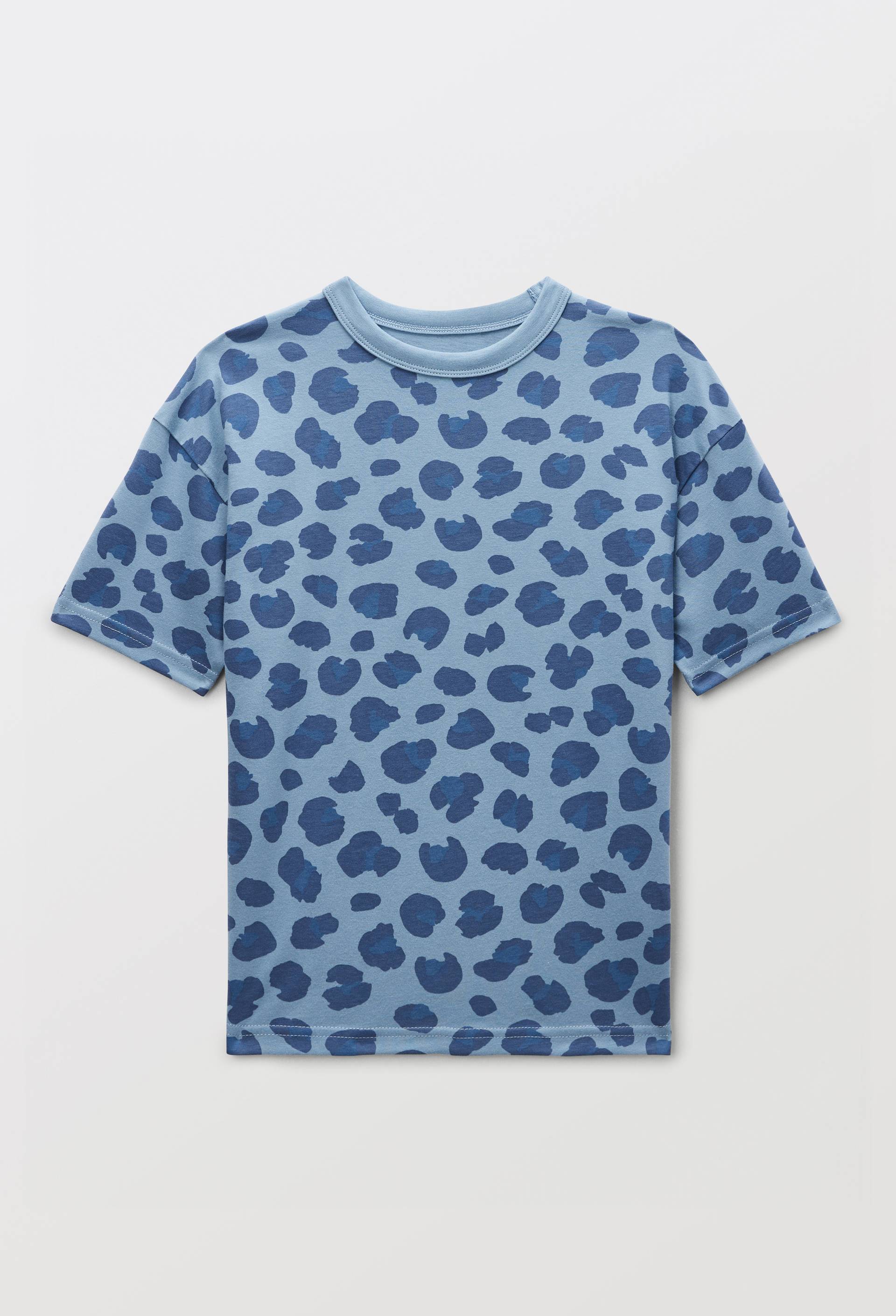 T-shirt manches courtes imprim&eacute; en coton BIO GOTS, Bleu, large image number 1