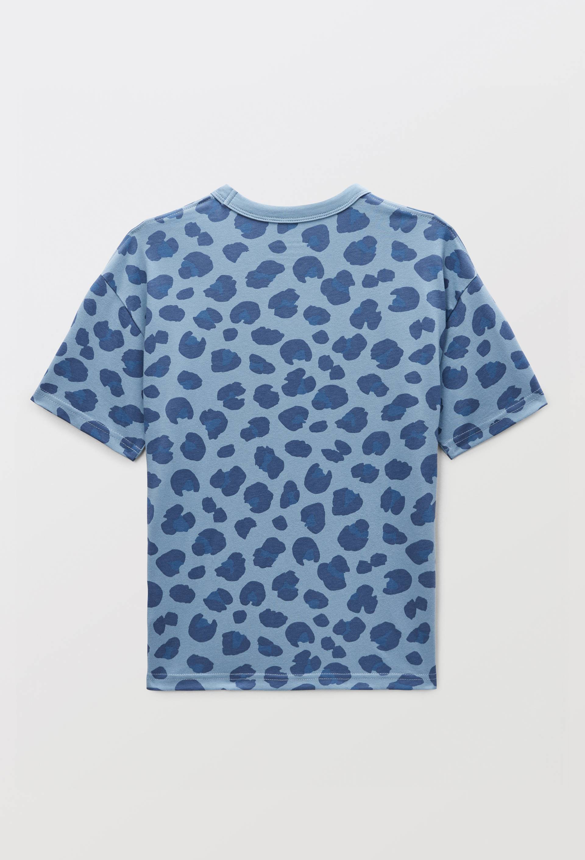 T-shirt manches courtes imprim&eacute; en coton BIO GOTS, Bleu, large image number 2