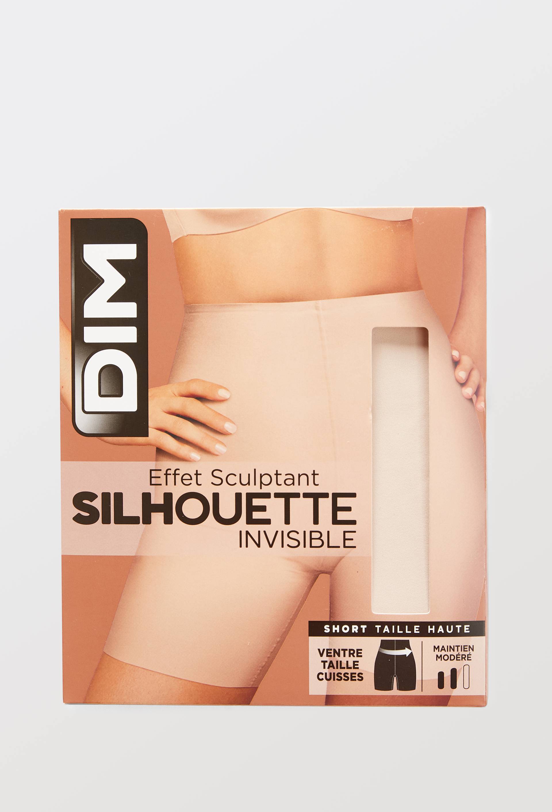 Short taille haute, silhouette invisible, effet sculptant DIM, Rose clair, large image number 0.0