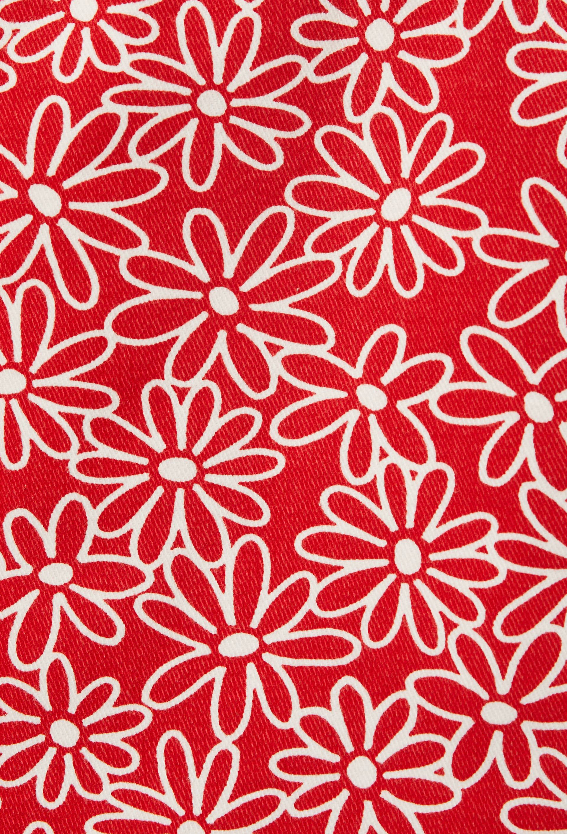 Jupe courte imprim&eacute;e en coton BIO GOTS, Rouge, large image number 5.0