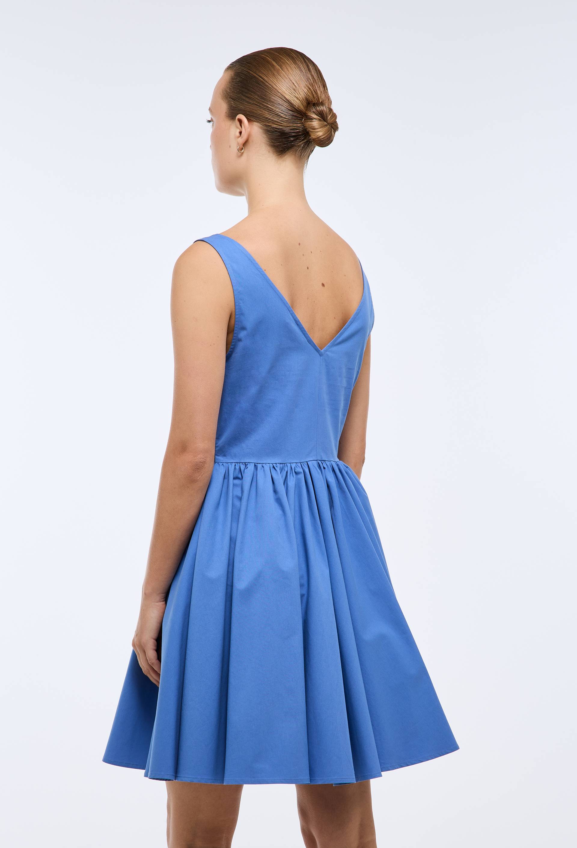 Robe courte &agrave; bretelles en coton BIO GOTS, Bleu, large image number 3