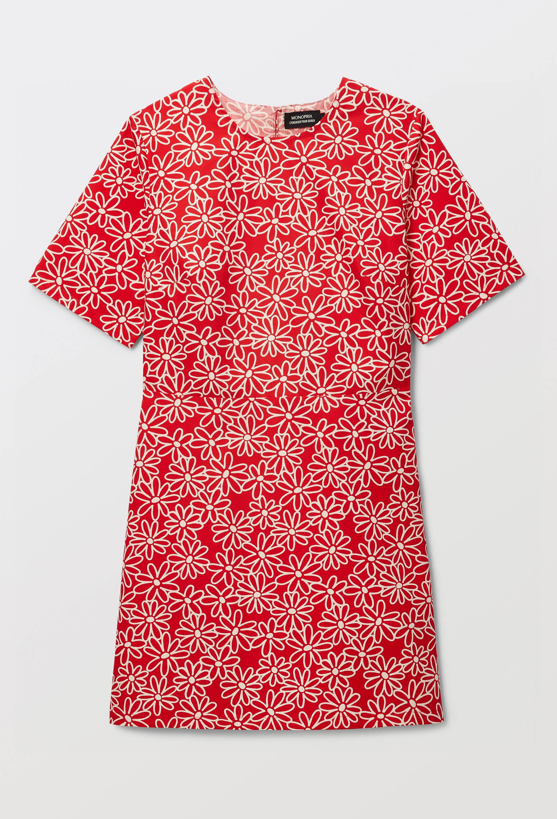 Robe courtes imprim&eacute;e avec dos ouvert en coton BIO GOTS, Rouge, large image number 6
