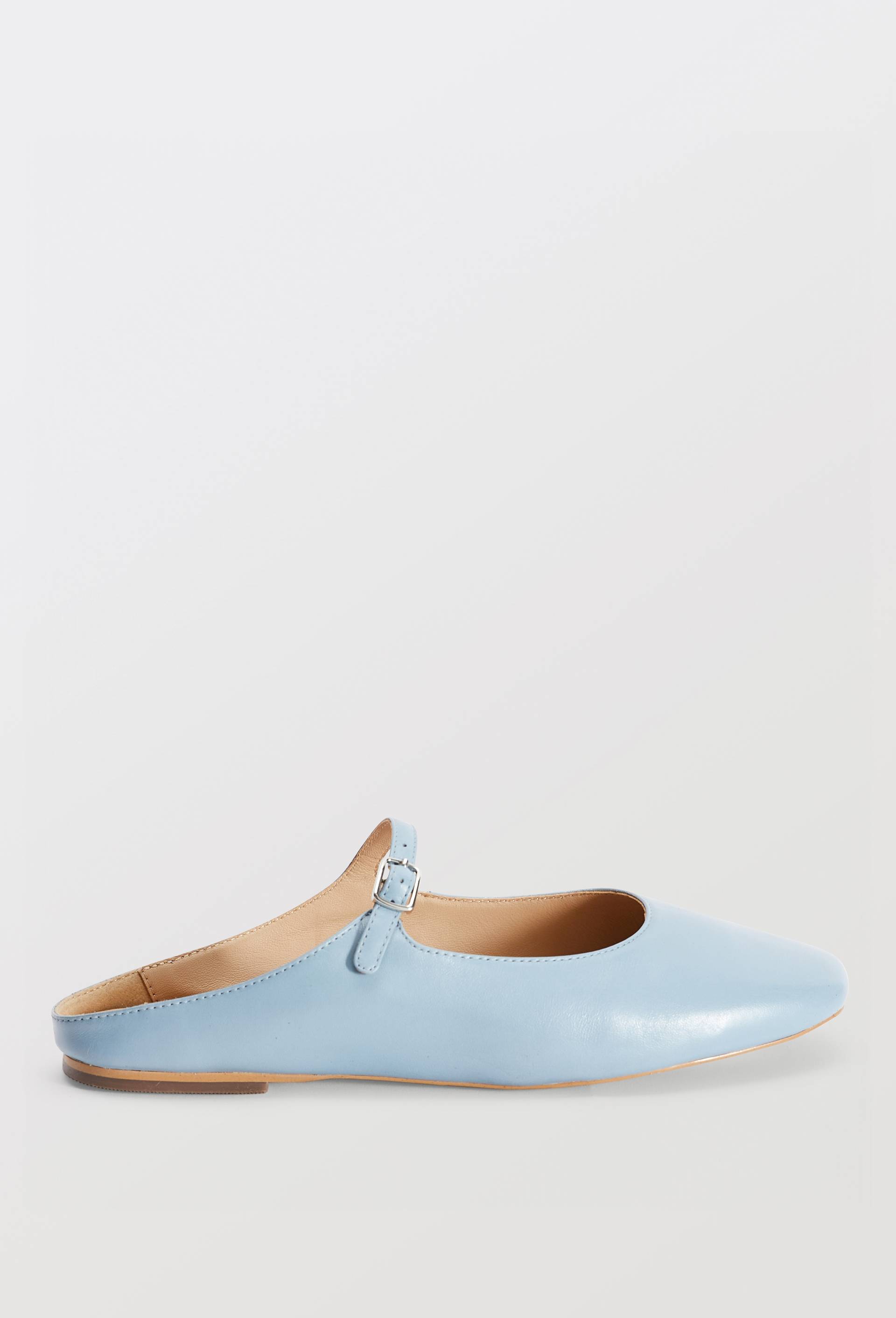 Mules &agrave; bride en cuir, Bleu clair, large image number 1.0
