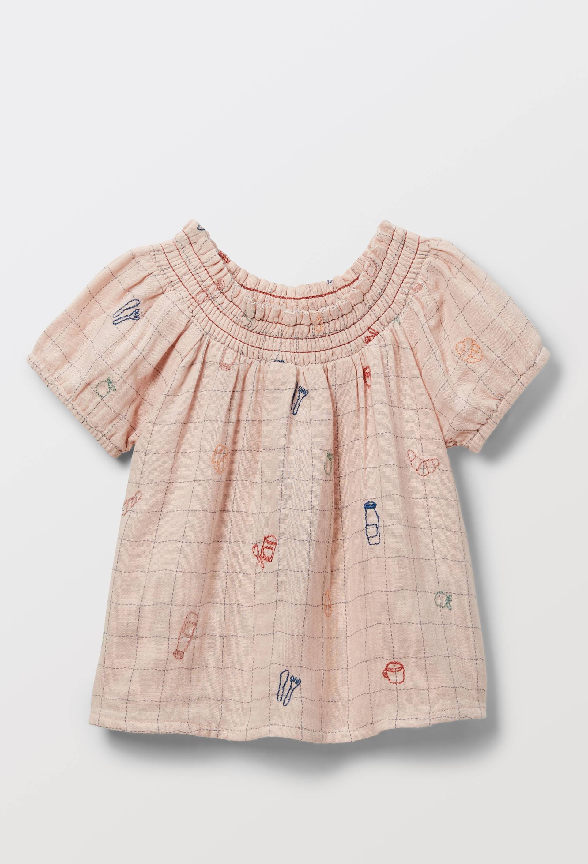 Blouse imprim&eacute;e en coton BIO GOTS, Rose, large image number 1