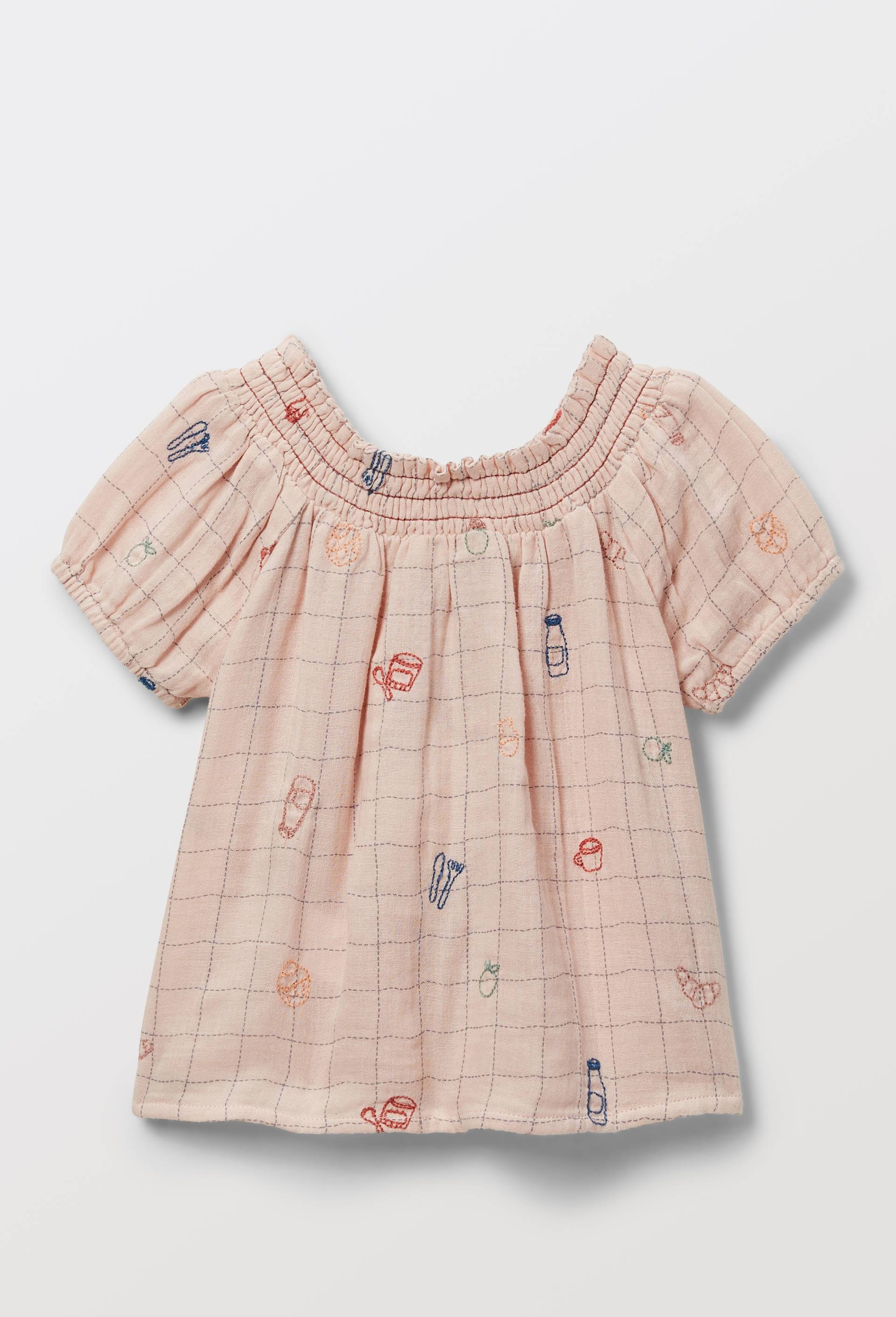 Blouse imprim&eacute;e en coton BIO GOTS, Rose, large image number 2