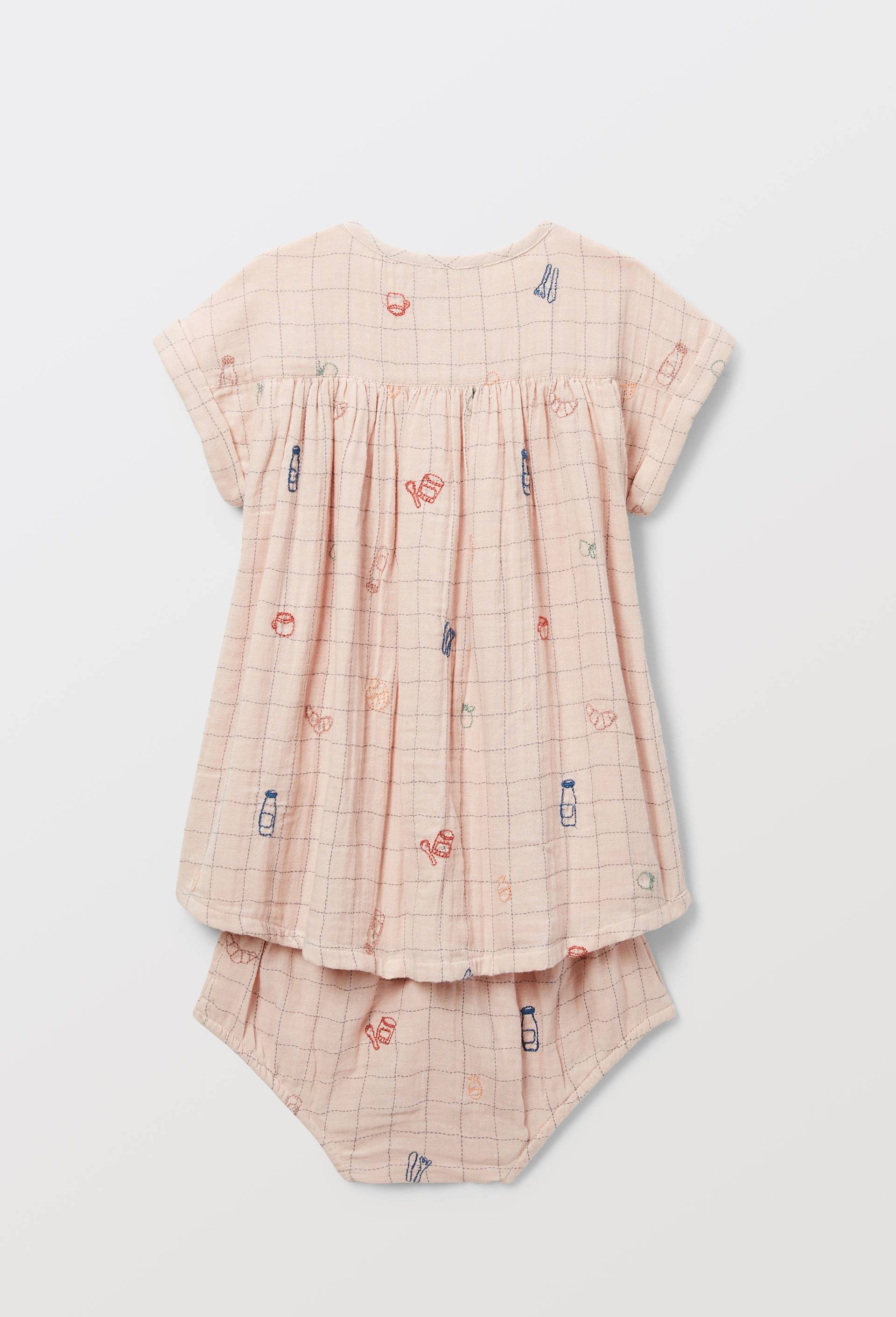 Robe avec bloomer imprim&eacute; en coton BIO GOTS, Rose, large image number 2.0