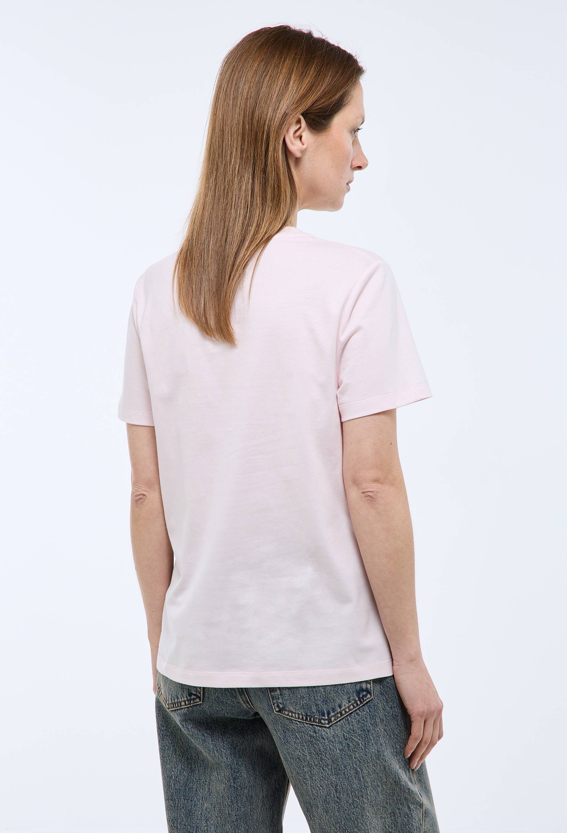T-shirt manches courtes uni en coton BIO GOTS, Rose clair, large image number 1