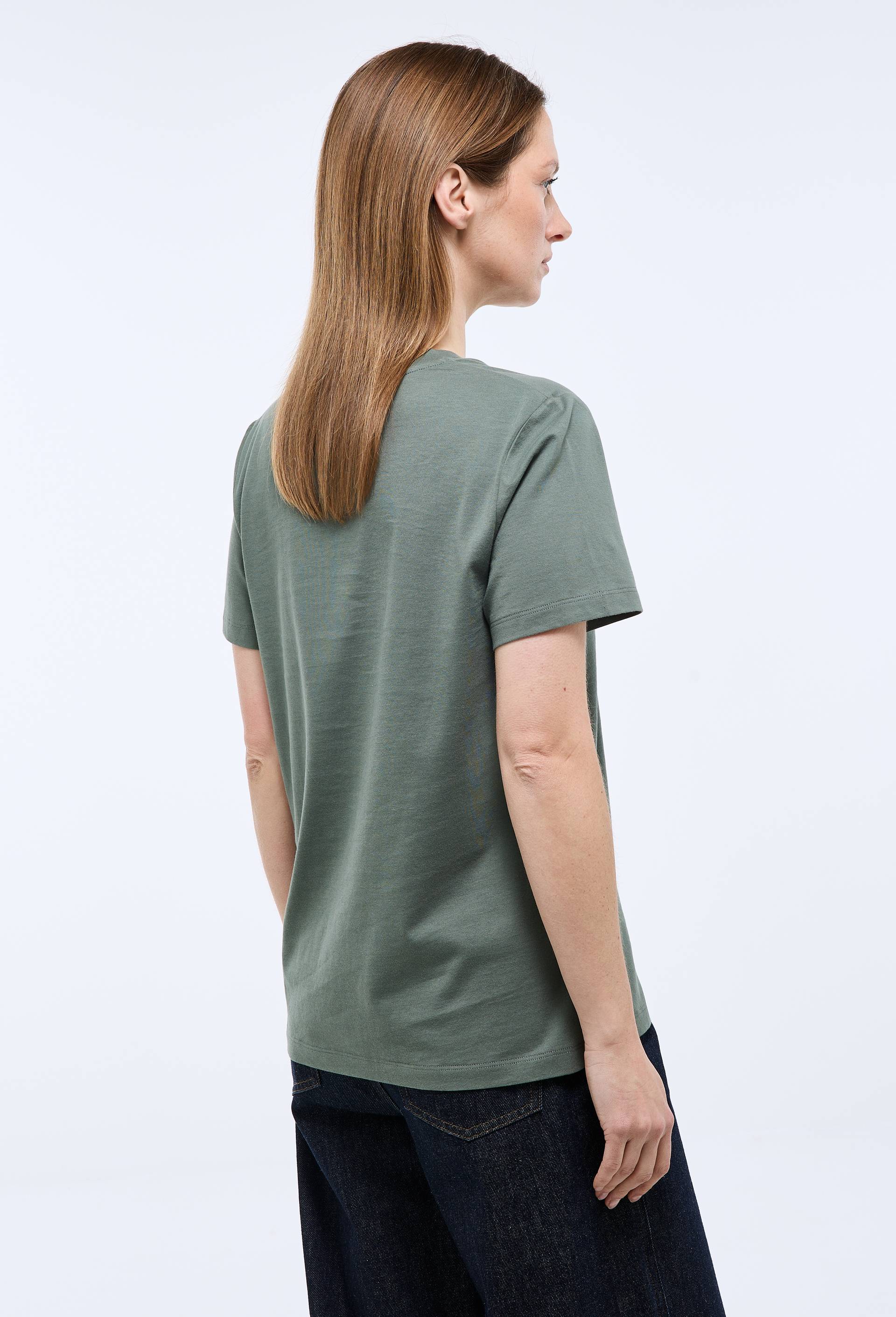 T-shirt manches courtes uni en coton BIO GOTS, Vert, large image number 1.0