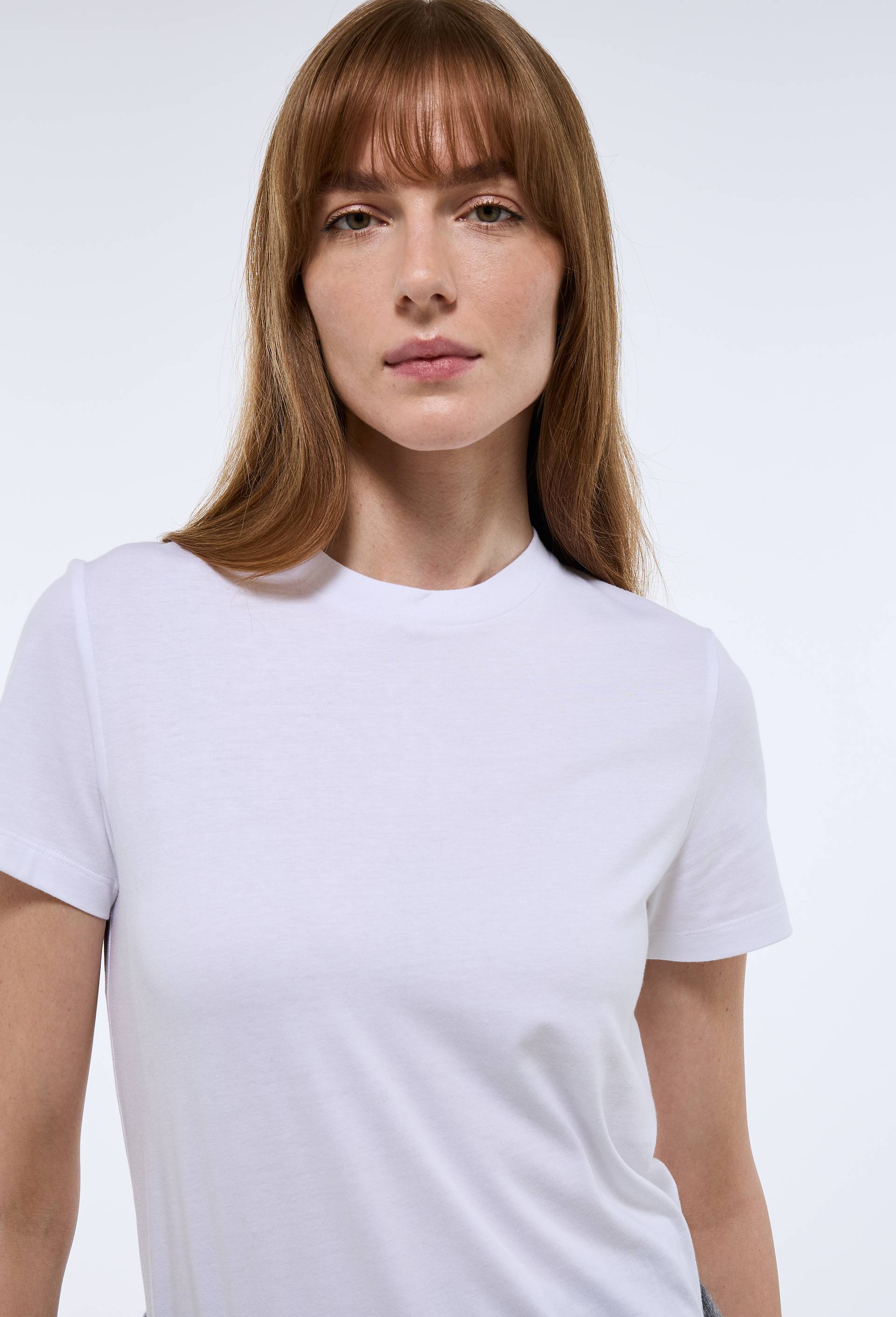 T-shirt manches courtes uni en coton BIO GOTS, Blanc, large image number 0