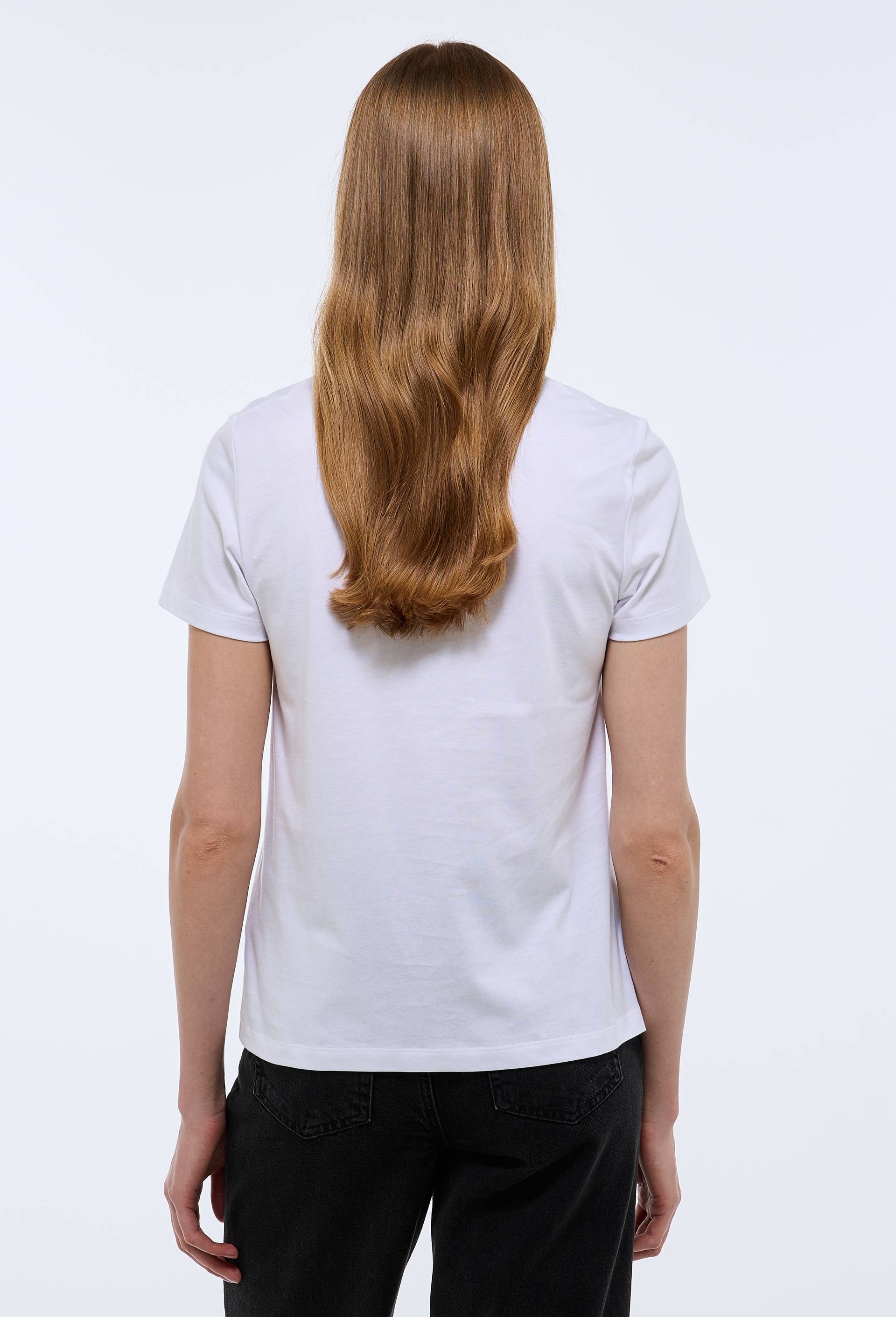 T-shirt manches courtes uni en coton BIO GOTS, Blanc, large image number 1