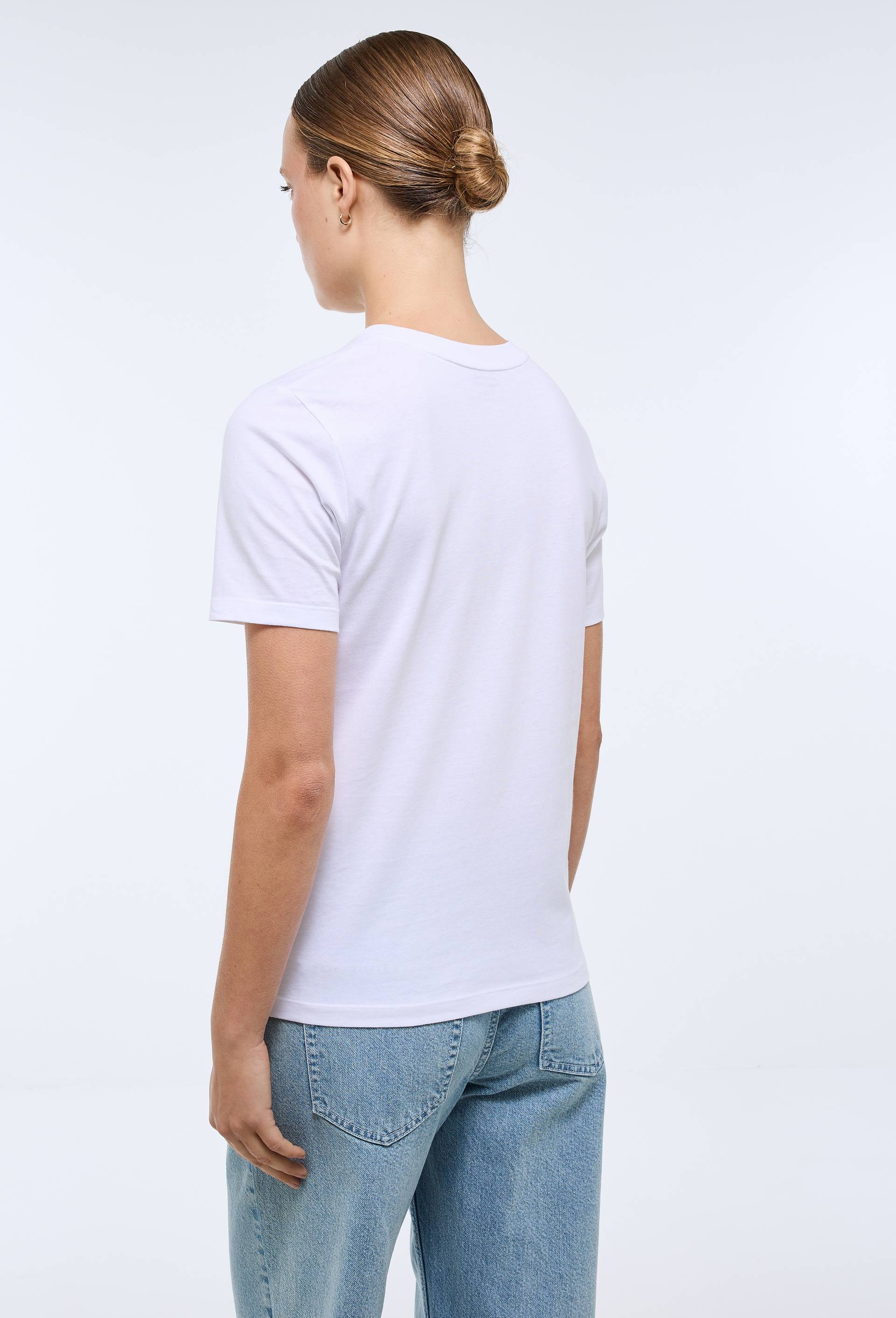 T-shirt manches courtes uni en coton BIO GOTS, Blanc, large image number 1