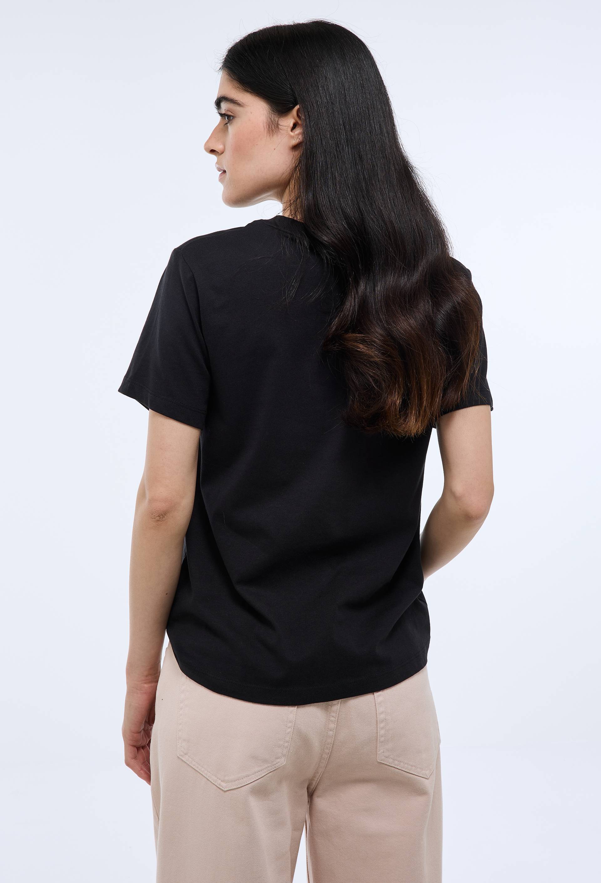 T-shirt manches courtes uni en coton BIO GOTS, Noir, large image number 1