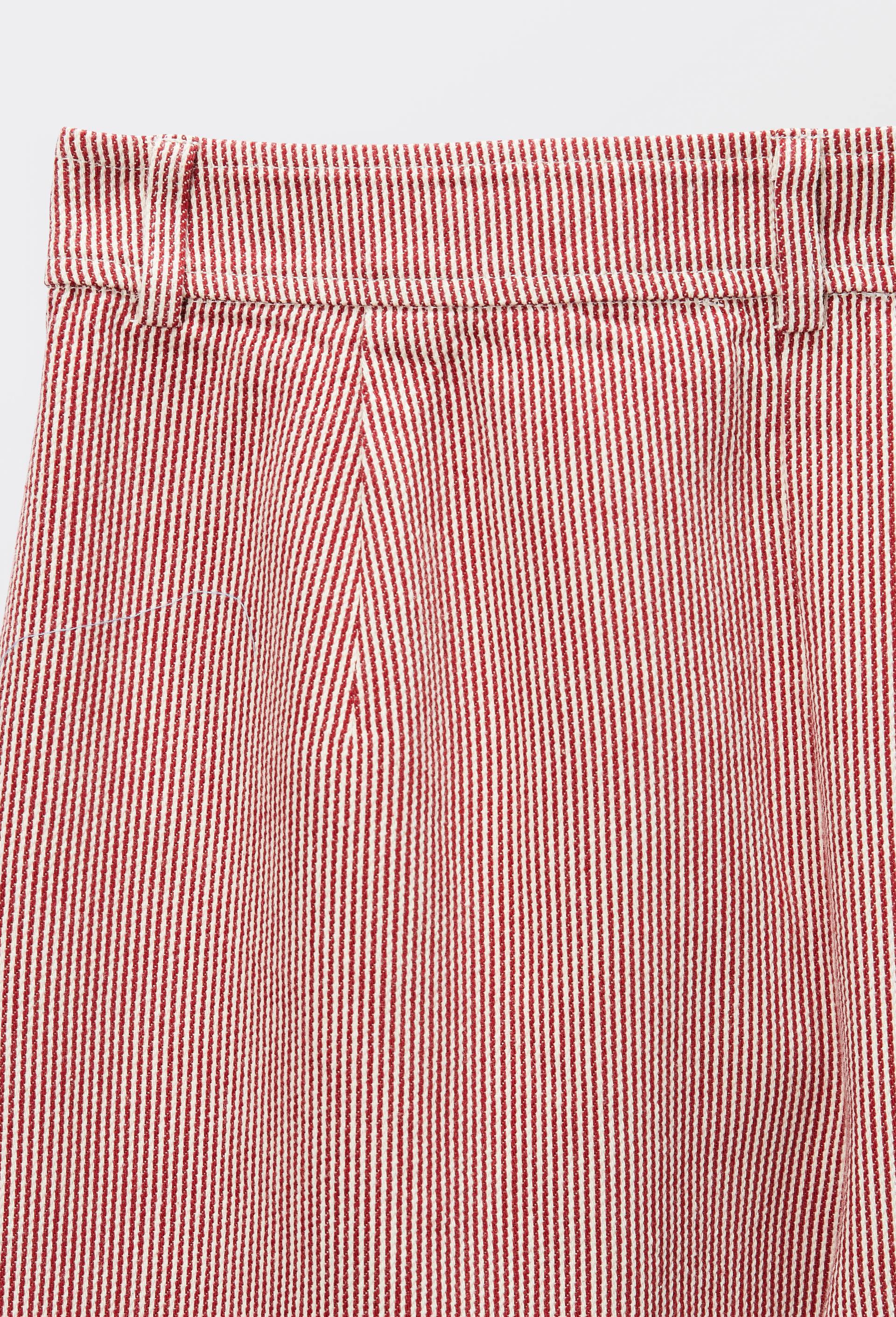 Bermuda en coton ray&eacute;, Rouge, large image number 5.0