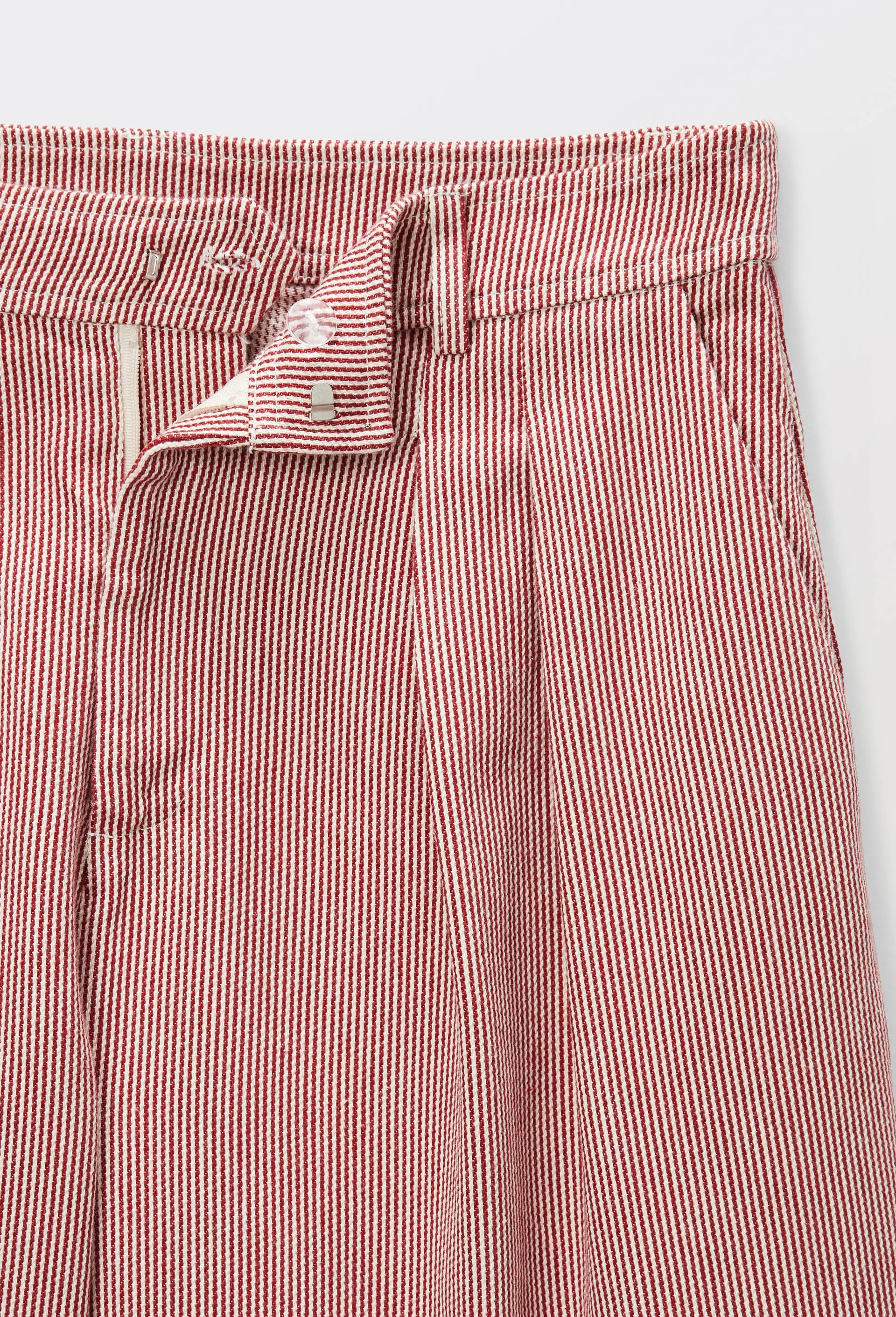 Bermuda en coton ray&eacute;, Rouge, large image number 6