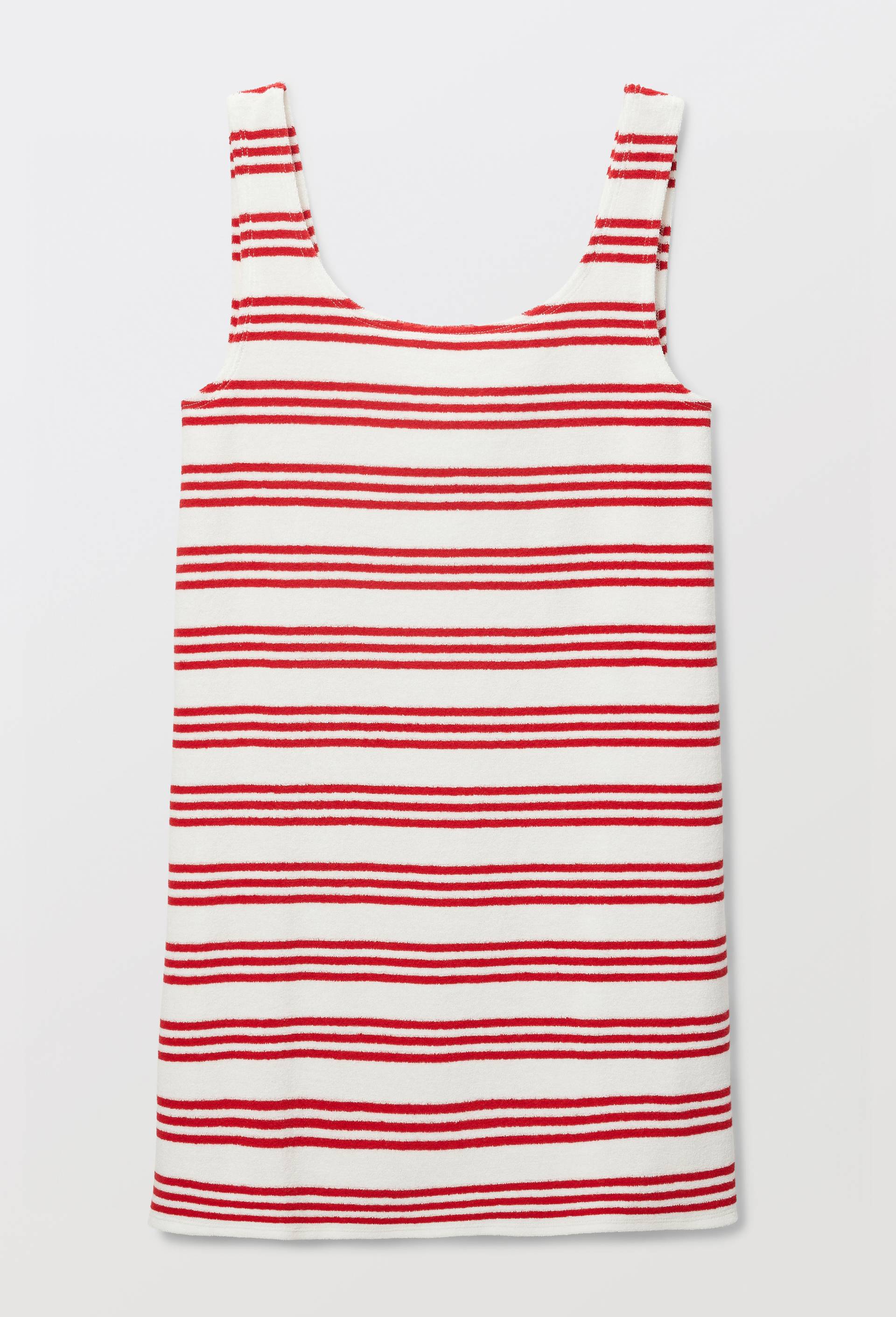 Robe en &eacute;ponge &agrave; rayures, Rouge, large image number 2