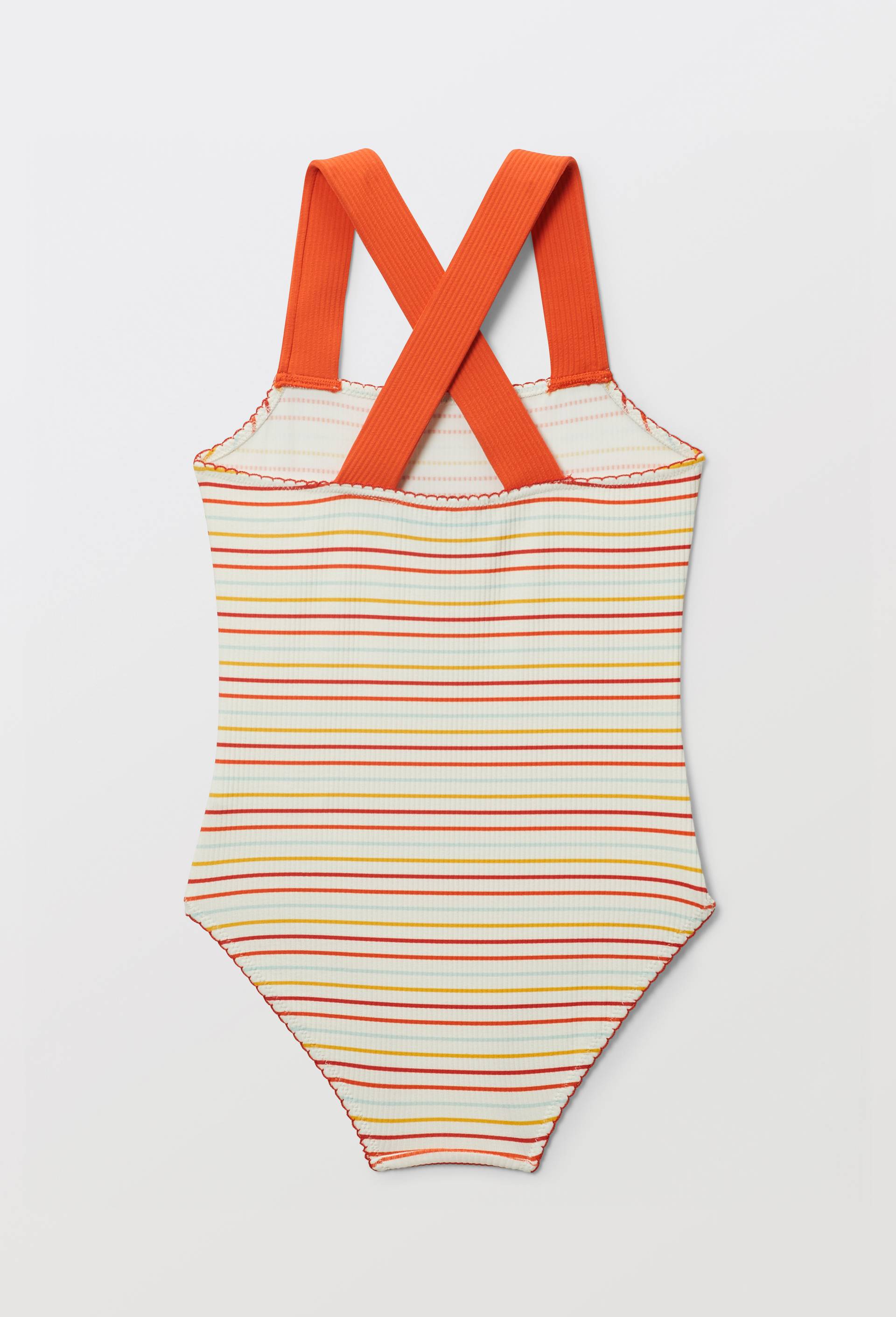 Maillot de bain 1 pi&egrave;ce ray&eacute;, Ecru, large image number 1.0
