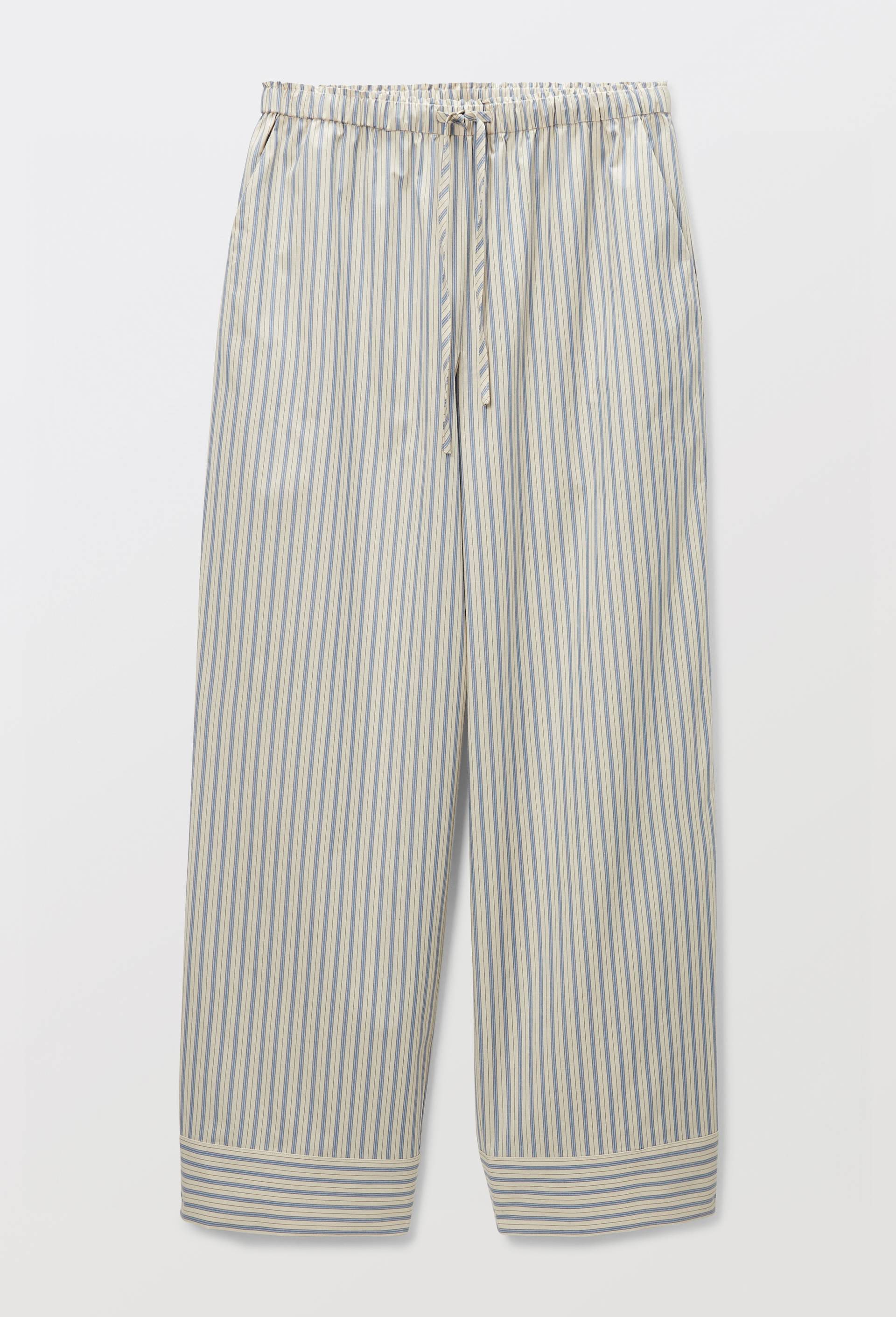 Pantalon large &agrave; rayures en coton BIO GOTS, Ecru, large image number 2