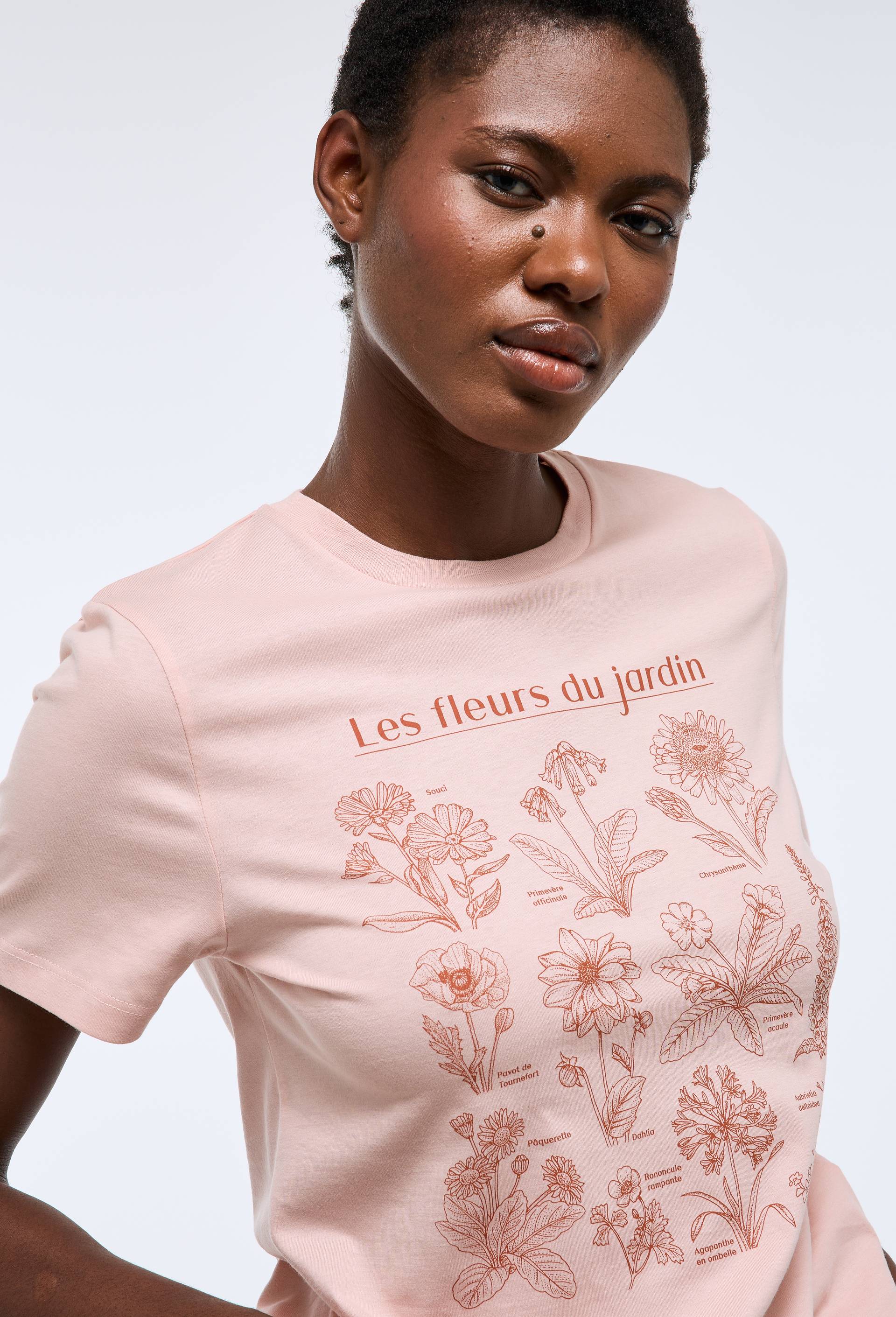 T-shirt &agrave; manches courtes avec imprim&eacute; plac&eacute;, Rose, large image number 0.0