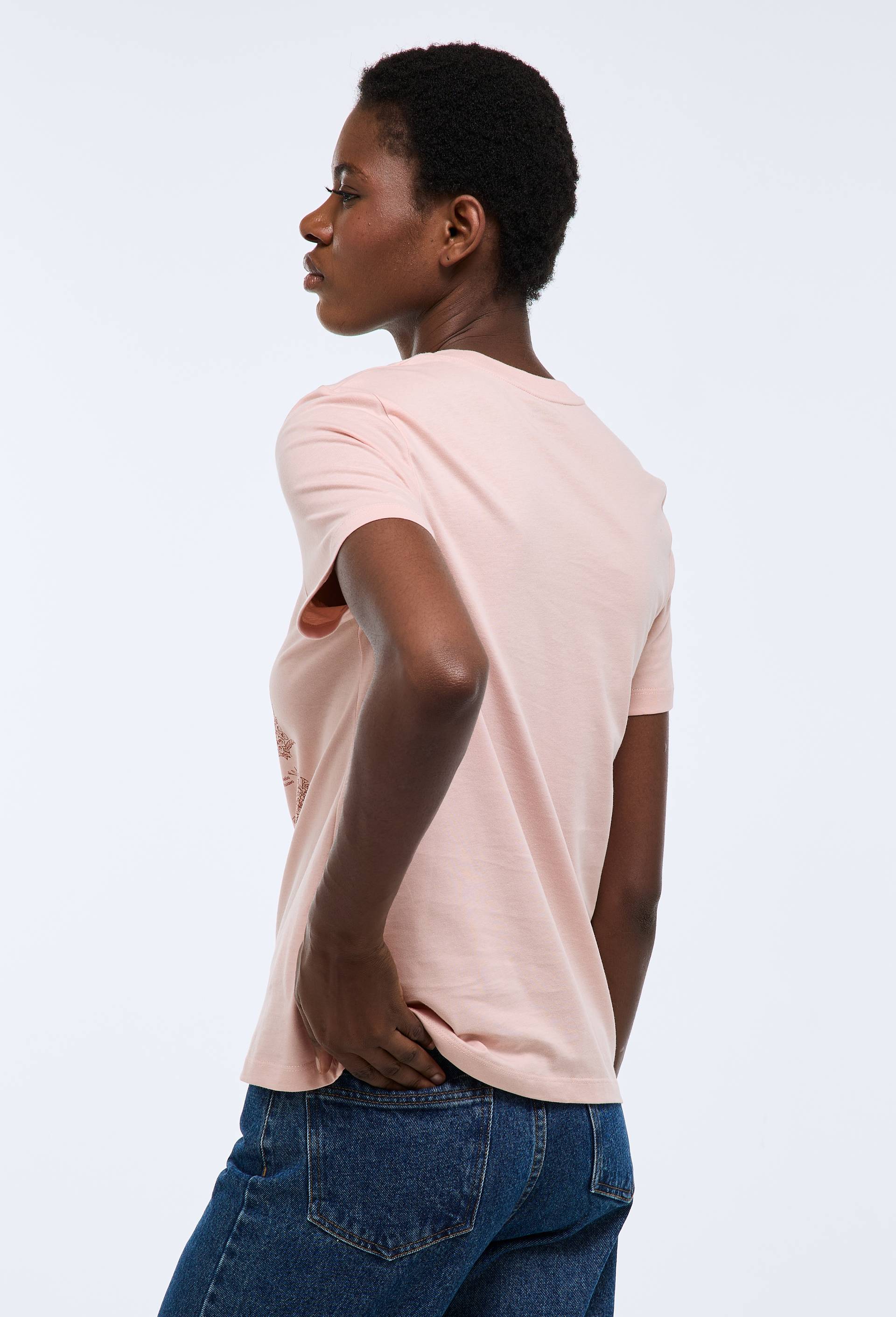 T-shirt &agrave; manches courtes avec imprim&eacute; plac&eacute;, Rose, large image number 1
