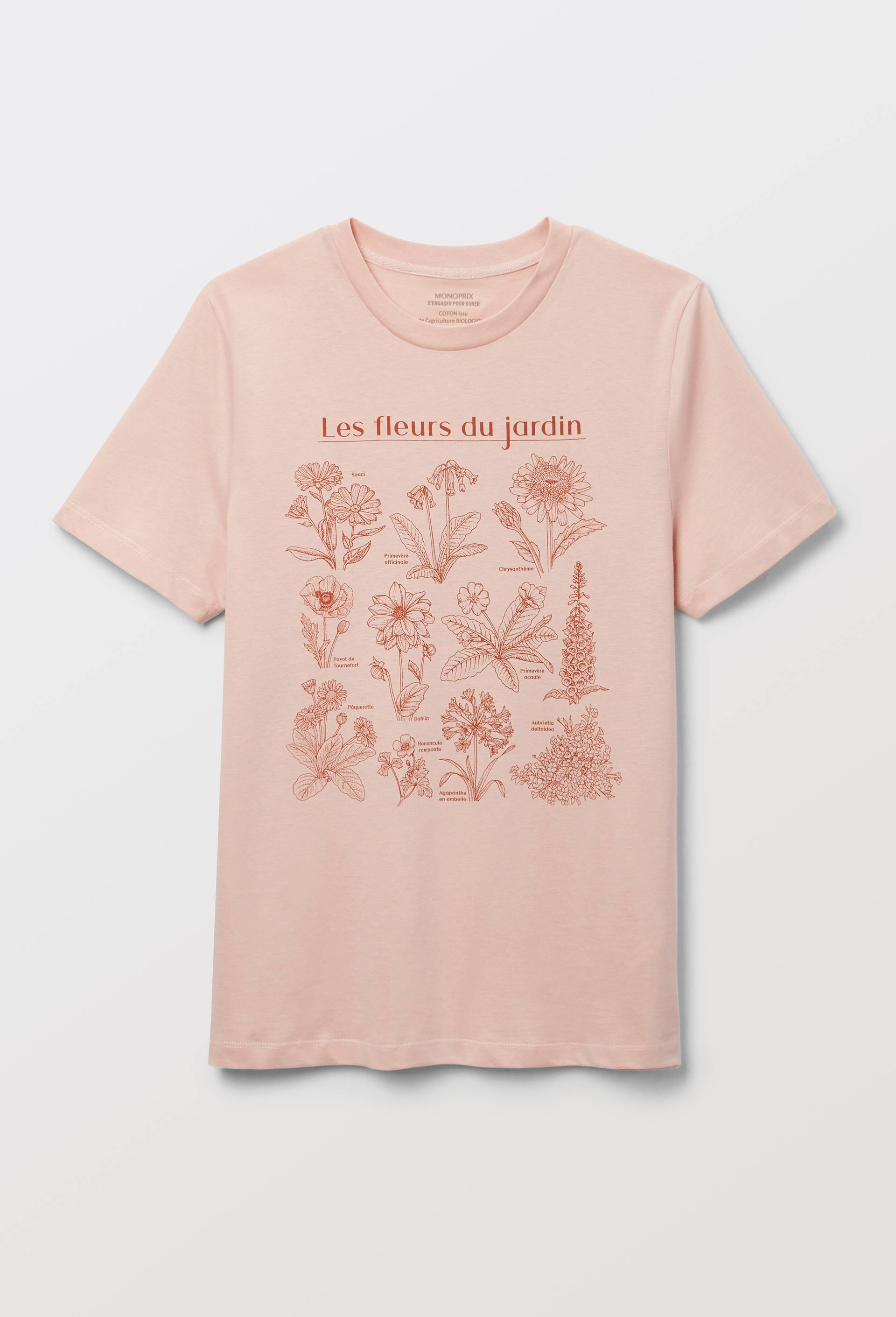 T-shirt &agrave; manches courtes avec imprim&eacute; plac&eacute;, Rose, large image number 2
