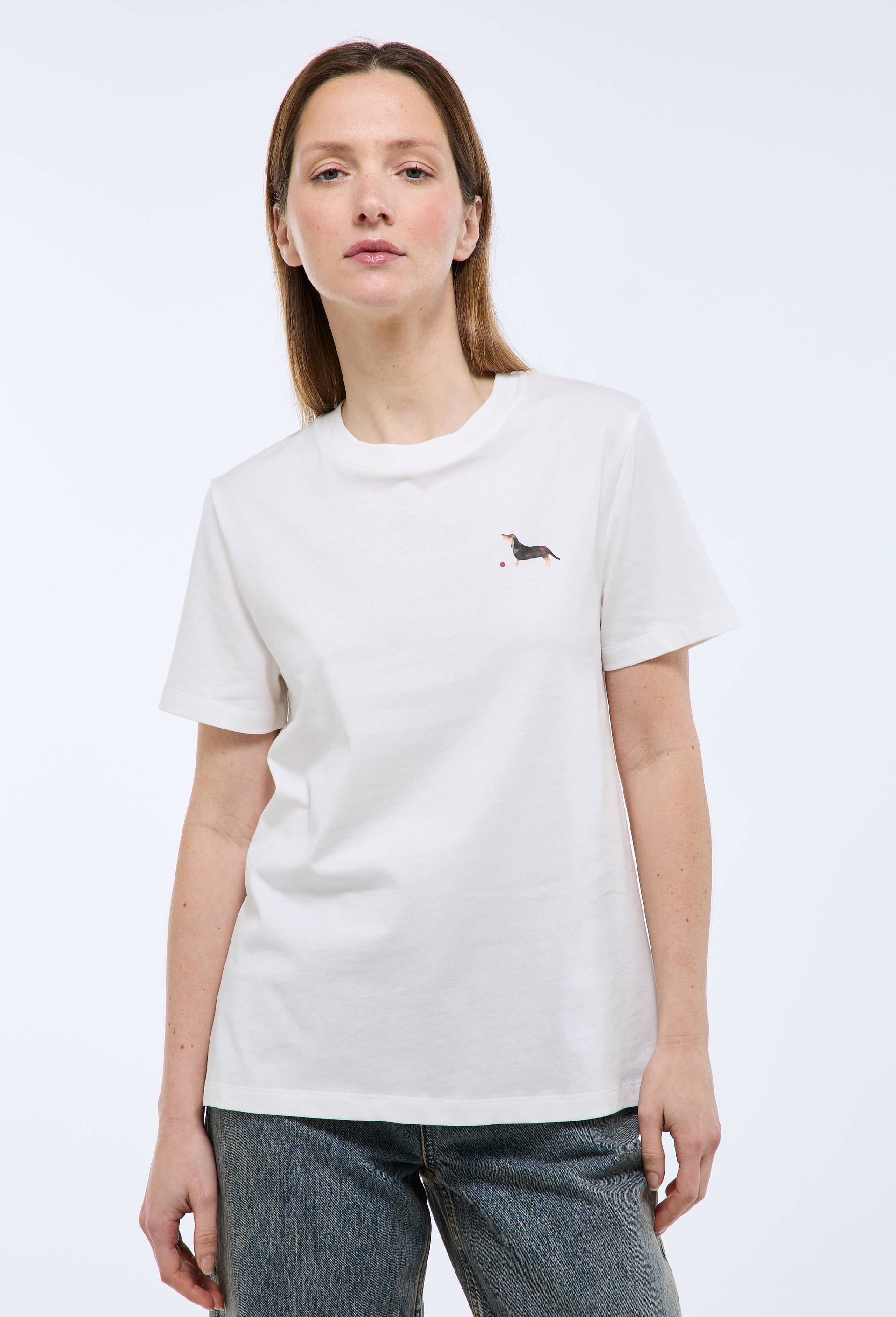 T-shirt &agrave; manches courtes avec imprim&eacute; plac&eacute;, Ecru, large image number 0