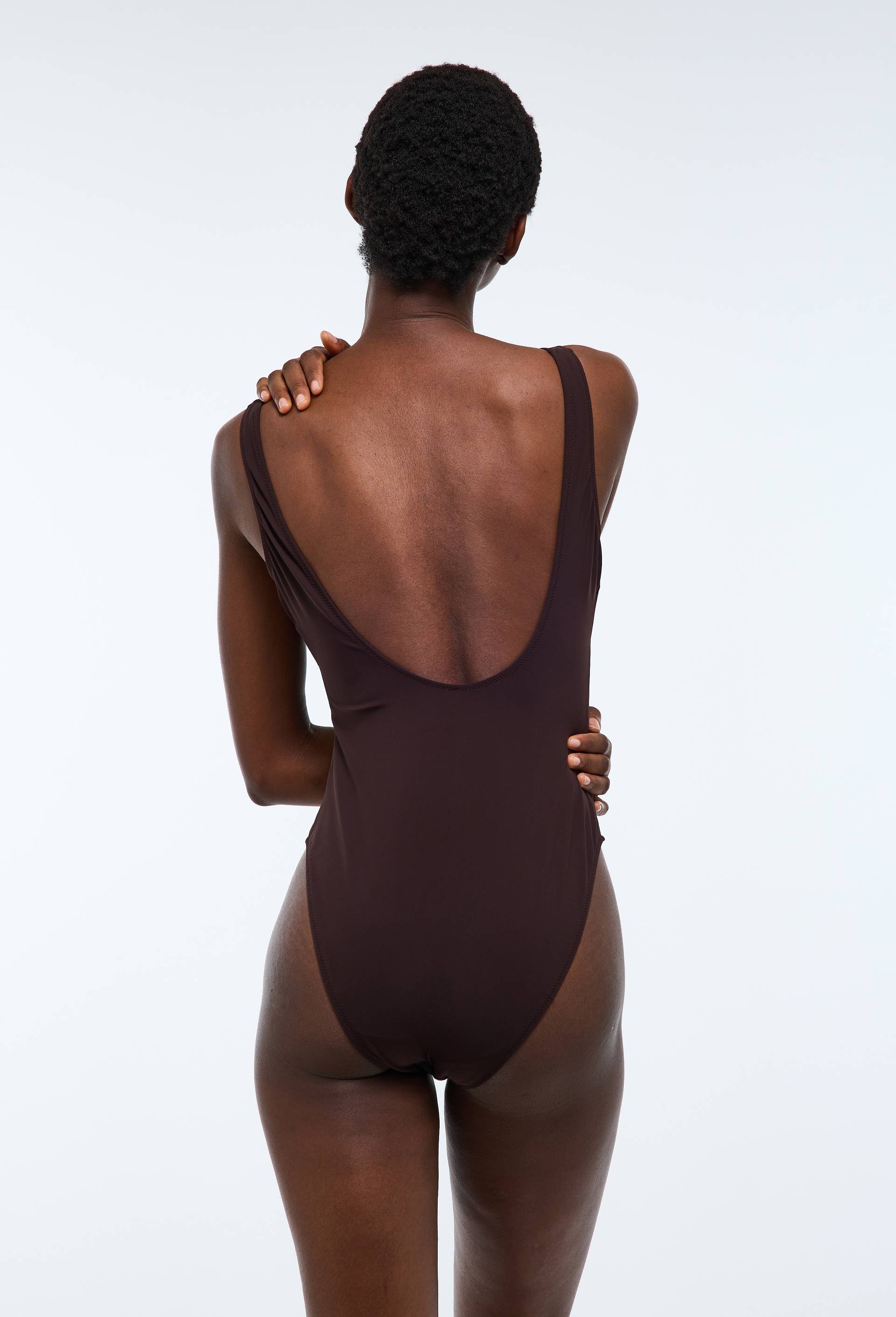 Maillot de bain 1 pi&egrave;ce MOUNA, Brun fonc&eacute;, large image number 3