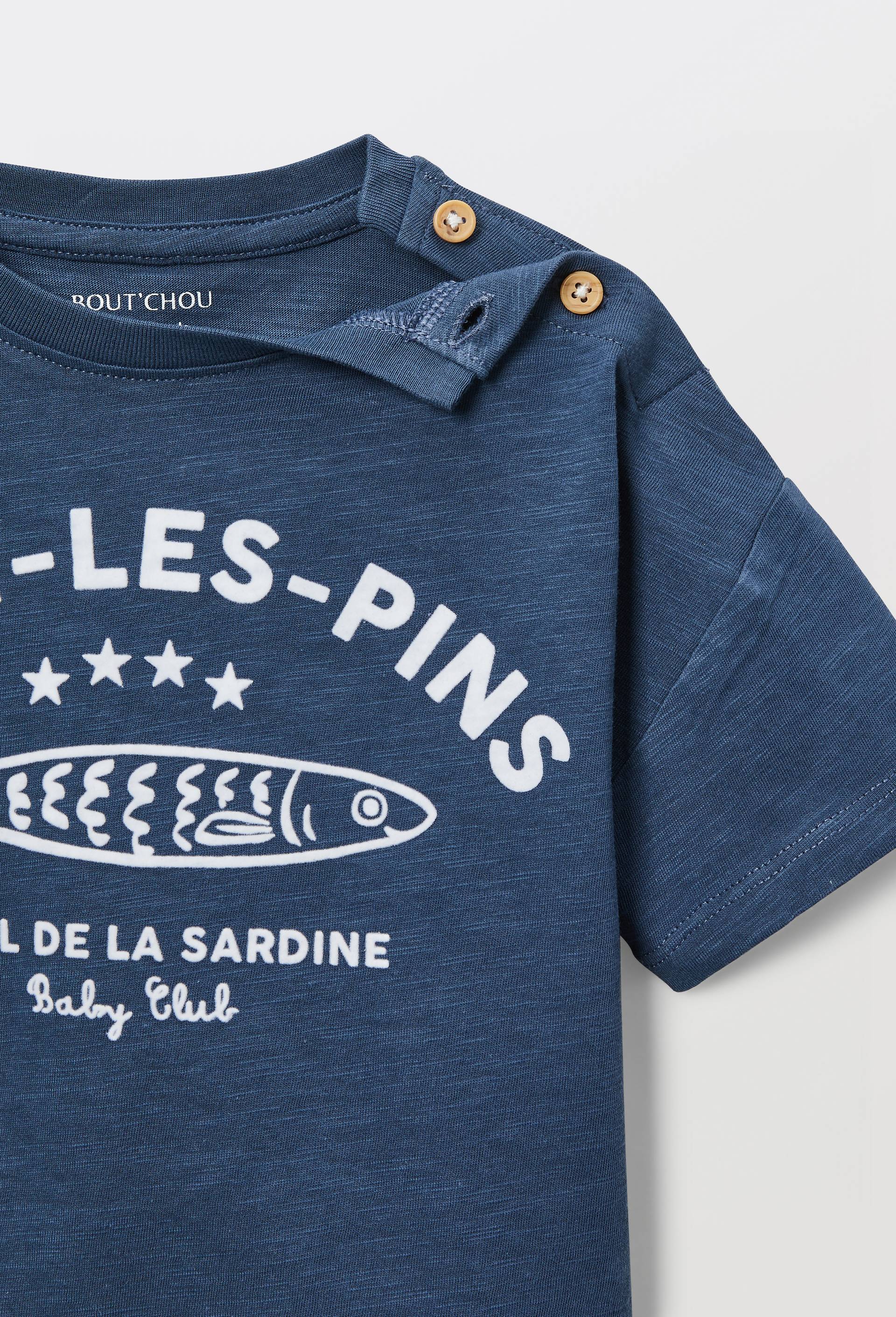 T-shirt manches courtes imprim&eacute; en coton BIO GOTS, Bleu fonc&eacute;, large image number 3