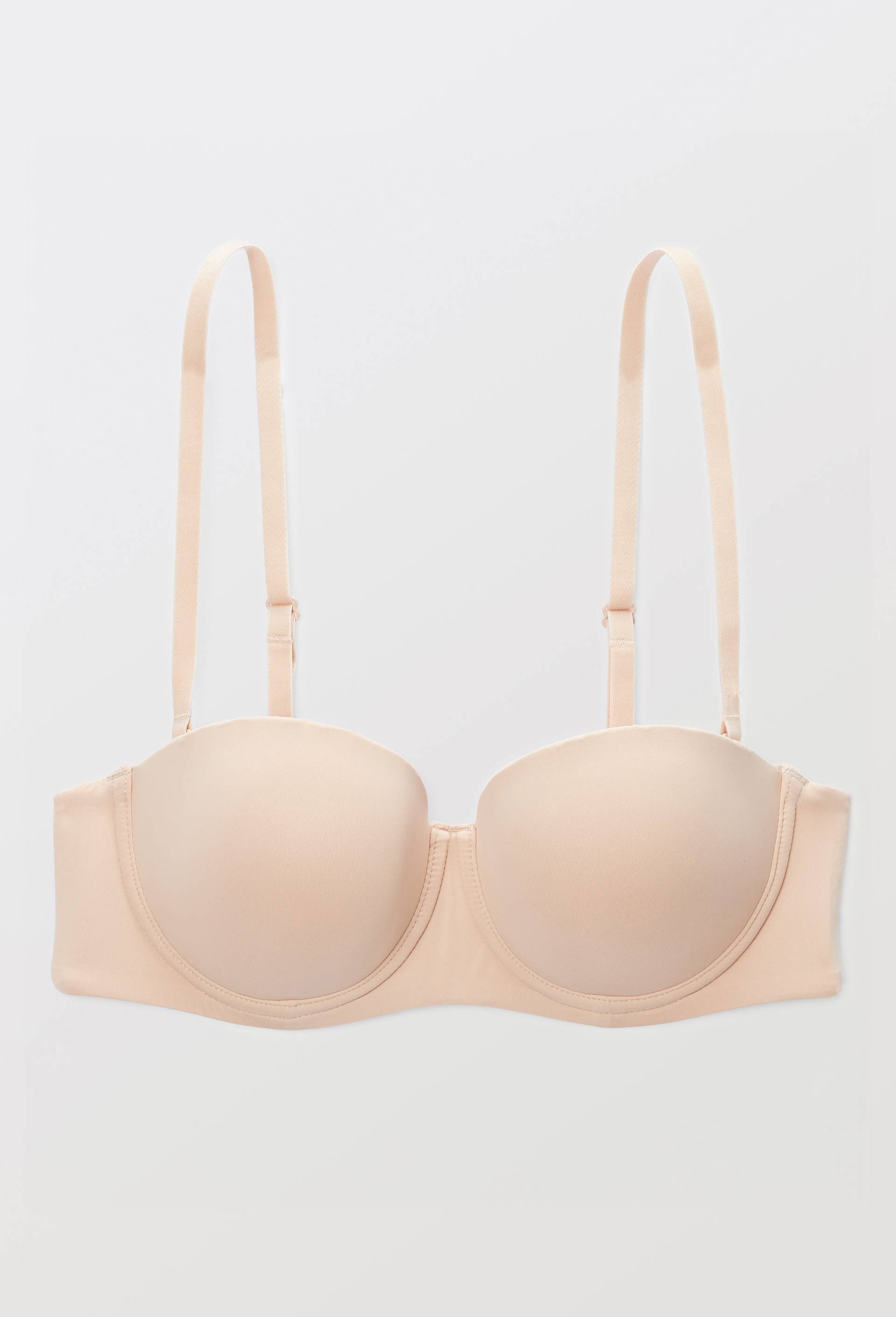 Soutien-gorge bandeau padd&eacute; avec bretelles amovibles ALEXIA en microfibre, Rose clair, large image number 3