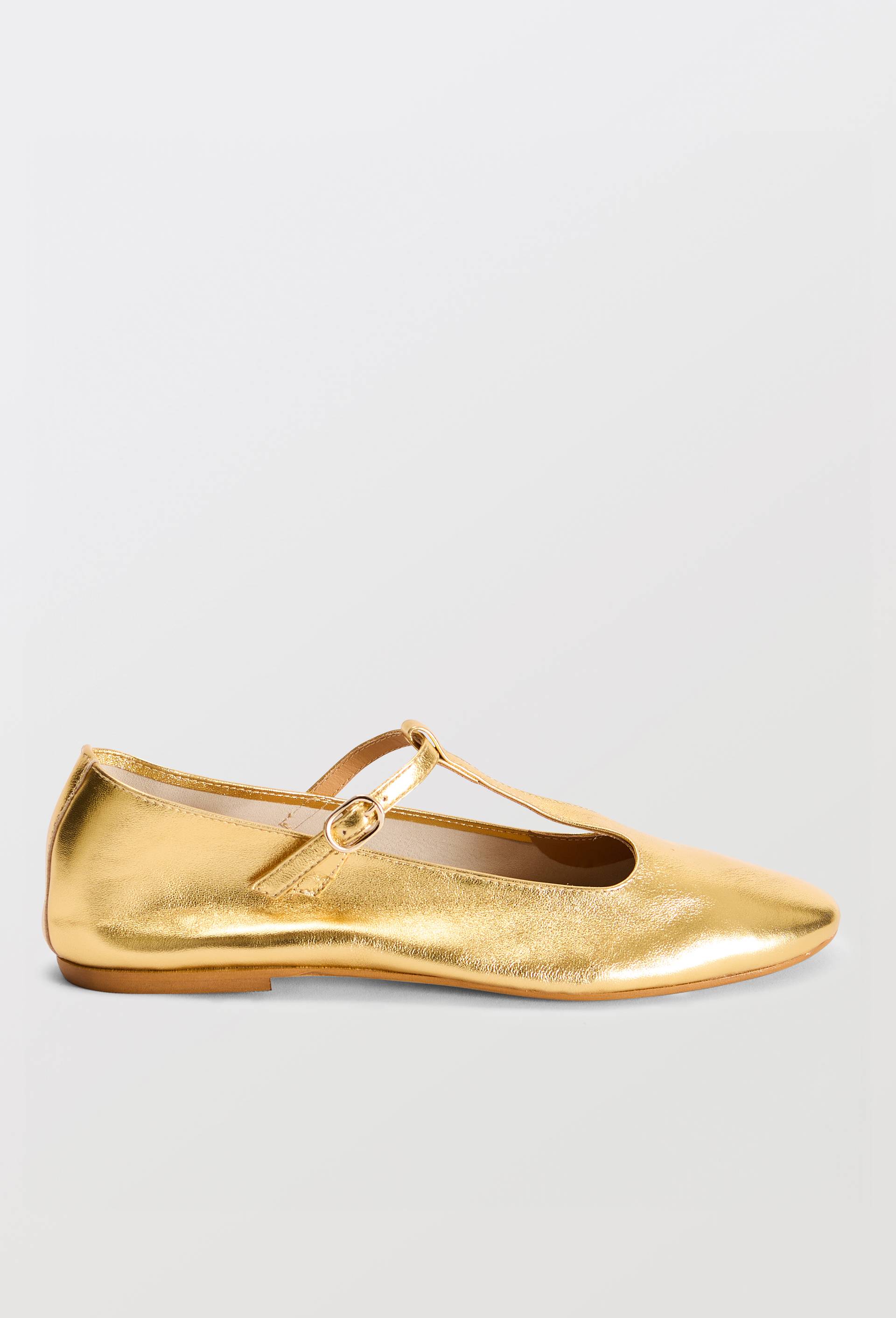 Salom&eacute;s double brides en cuir, Or, large image number 1