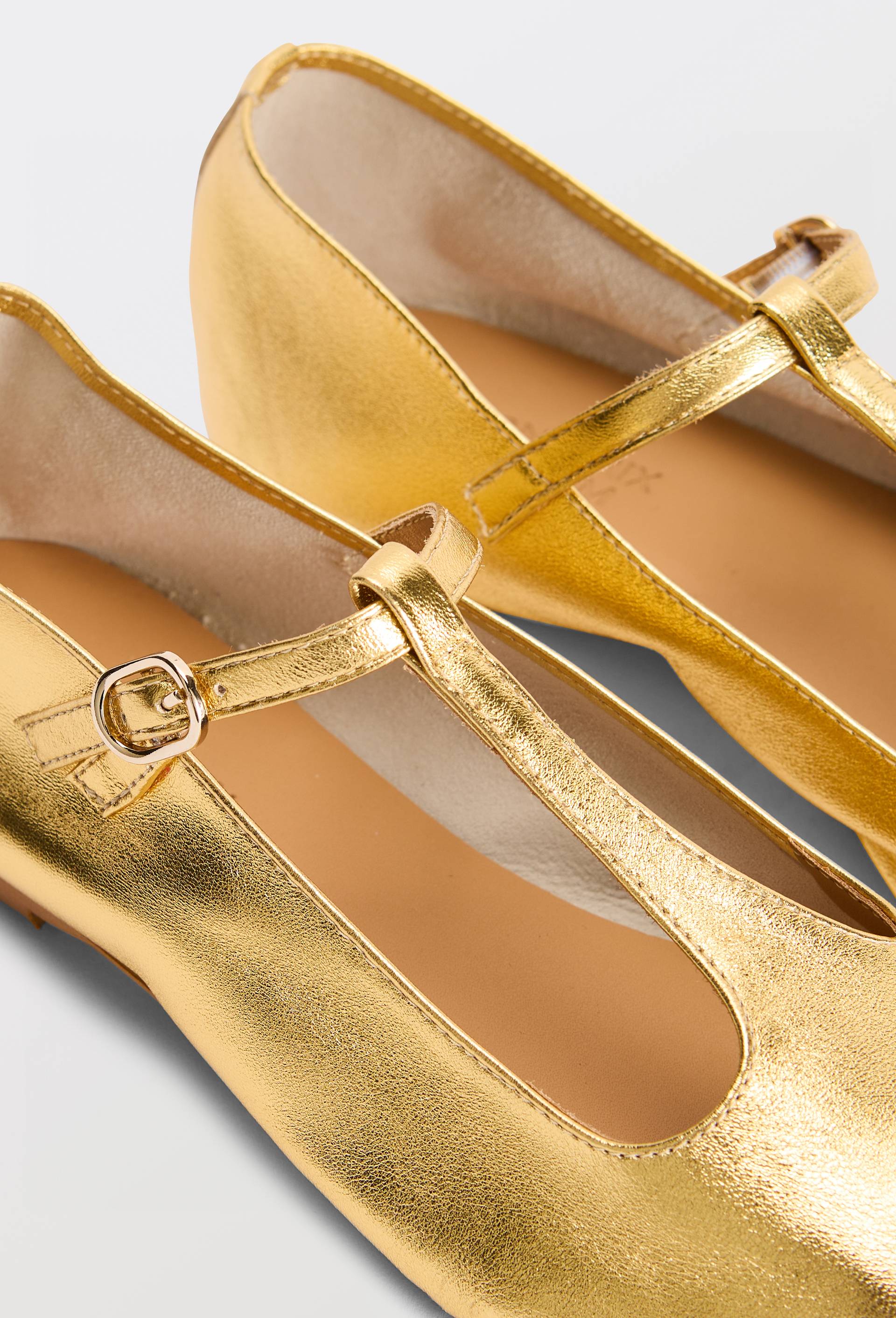 Salom&eacute;s double brides en cuir, Or, large image number 2.0