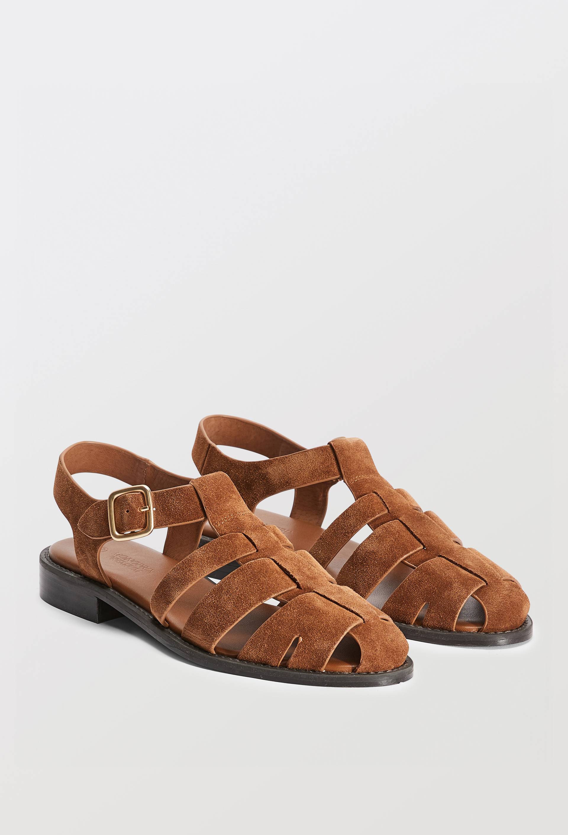 Sandales en cuir, Brun, large image number 0