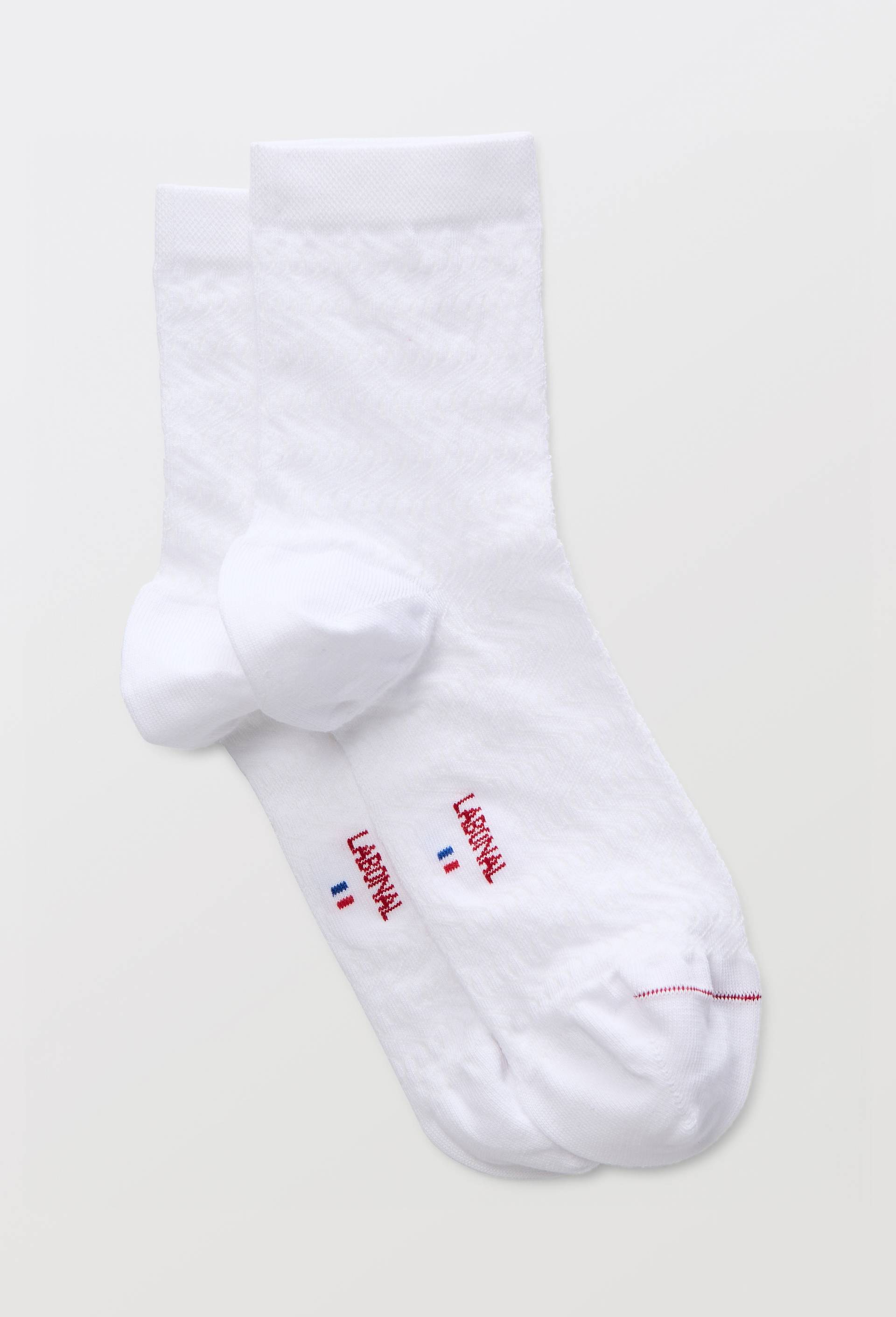 Paire de socquettes fantaisie en coton LABONAL, Blanc, large image number 0.0