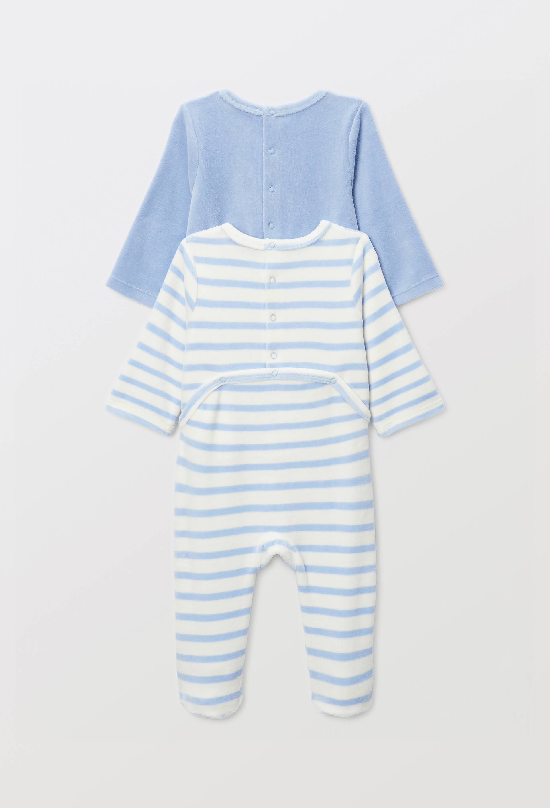 Lot de 2 dors-bien en velours en coton BIO GOTS, Bleu, large image number 1