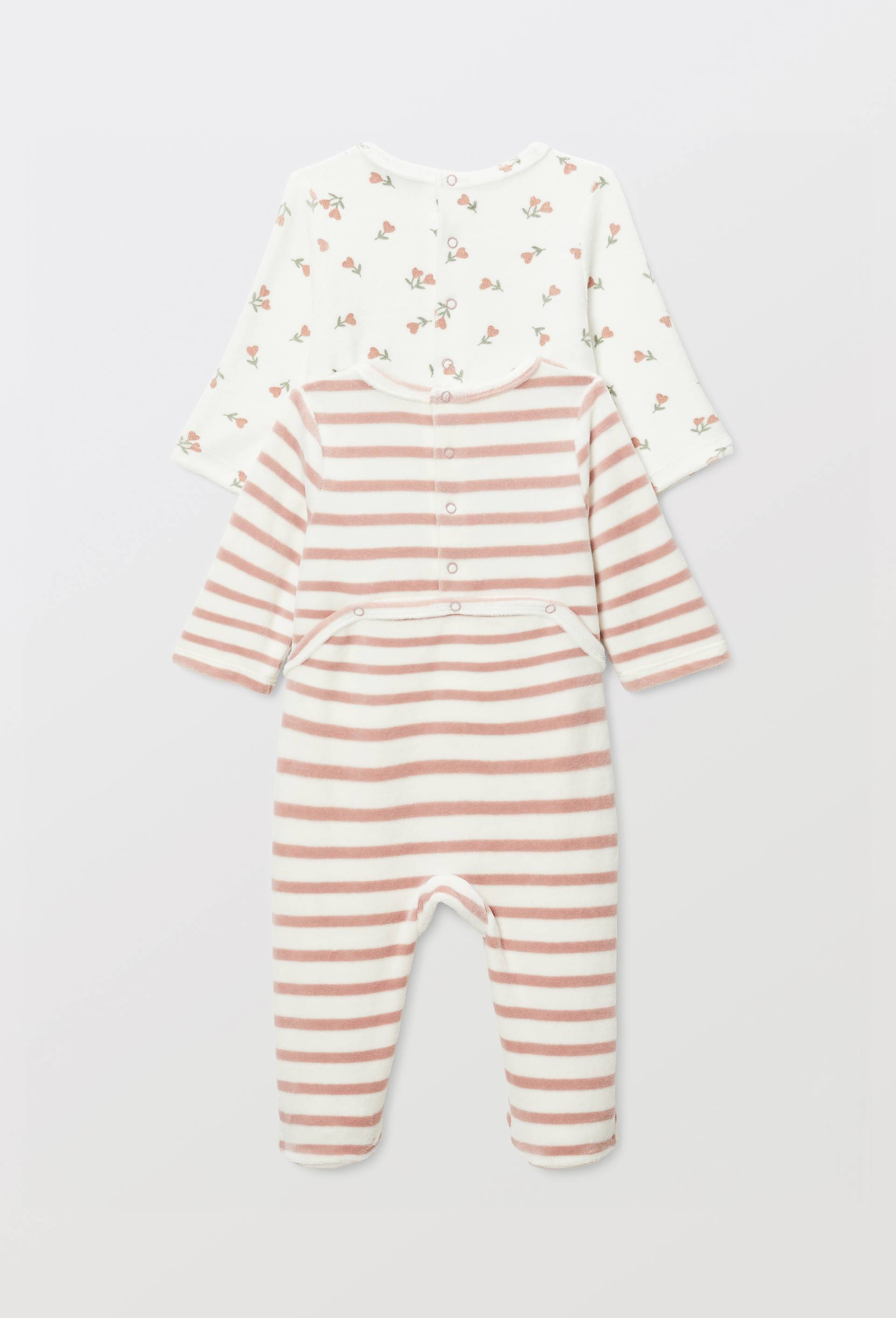 Lot de 2 dors-bien en velours en coton BIO GOTS, Rose, large image number 1