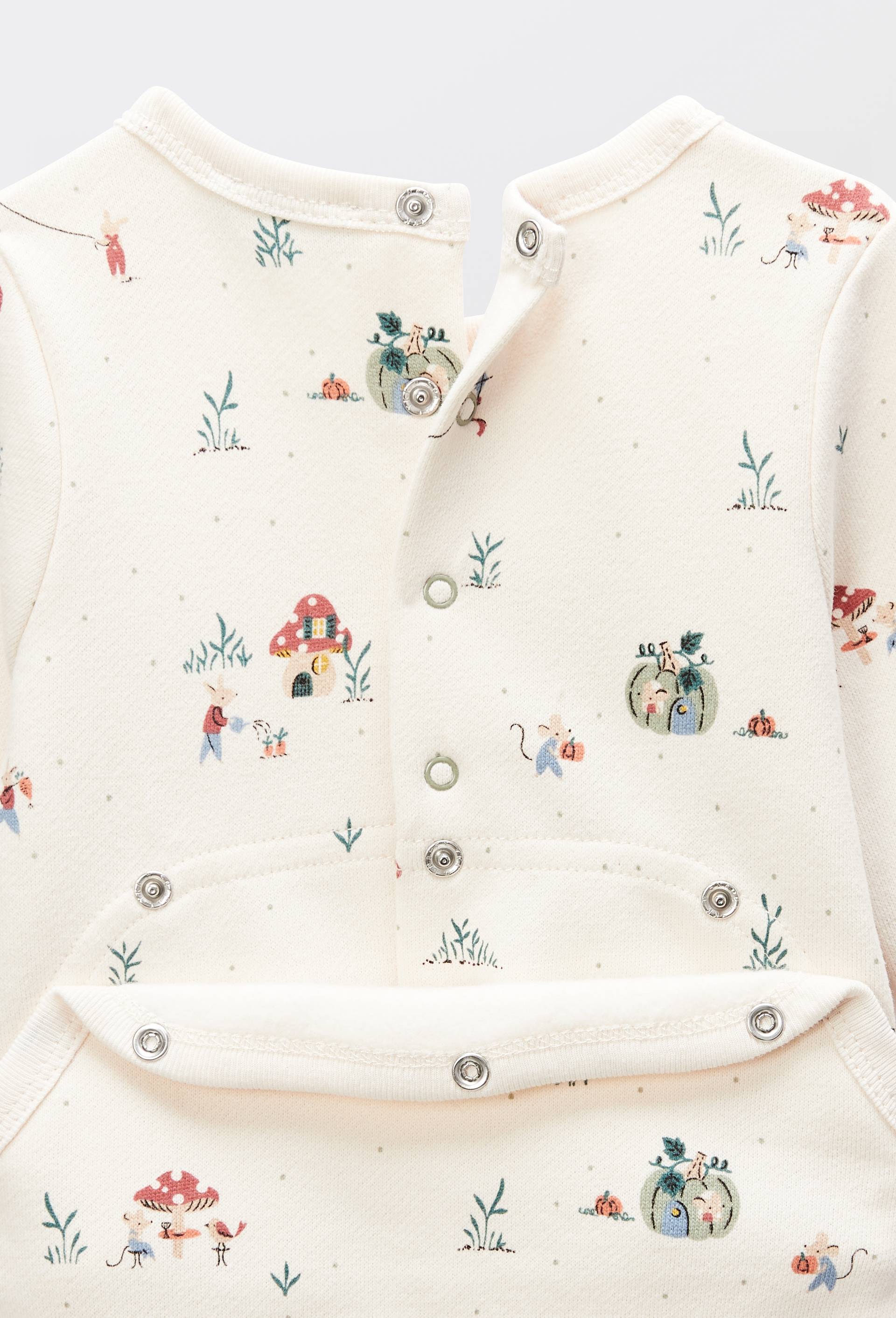 Dors-bien imprim&eacute; en molleton en coton BIO GOTS, Beige clair, large image number 2