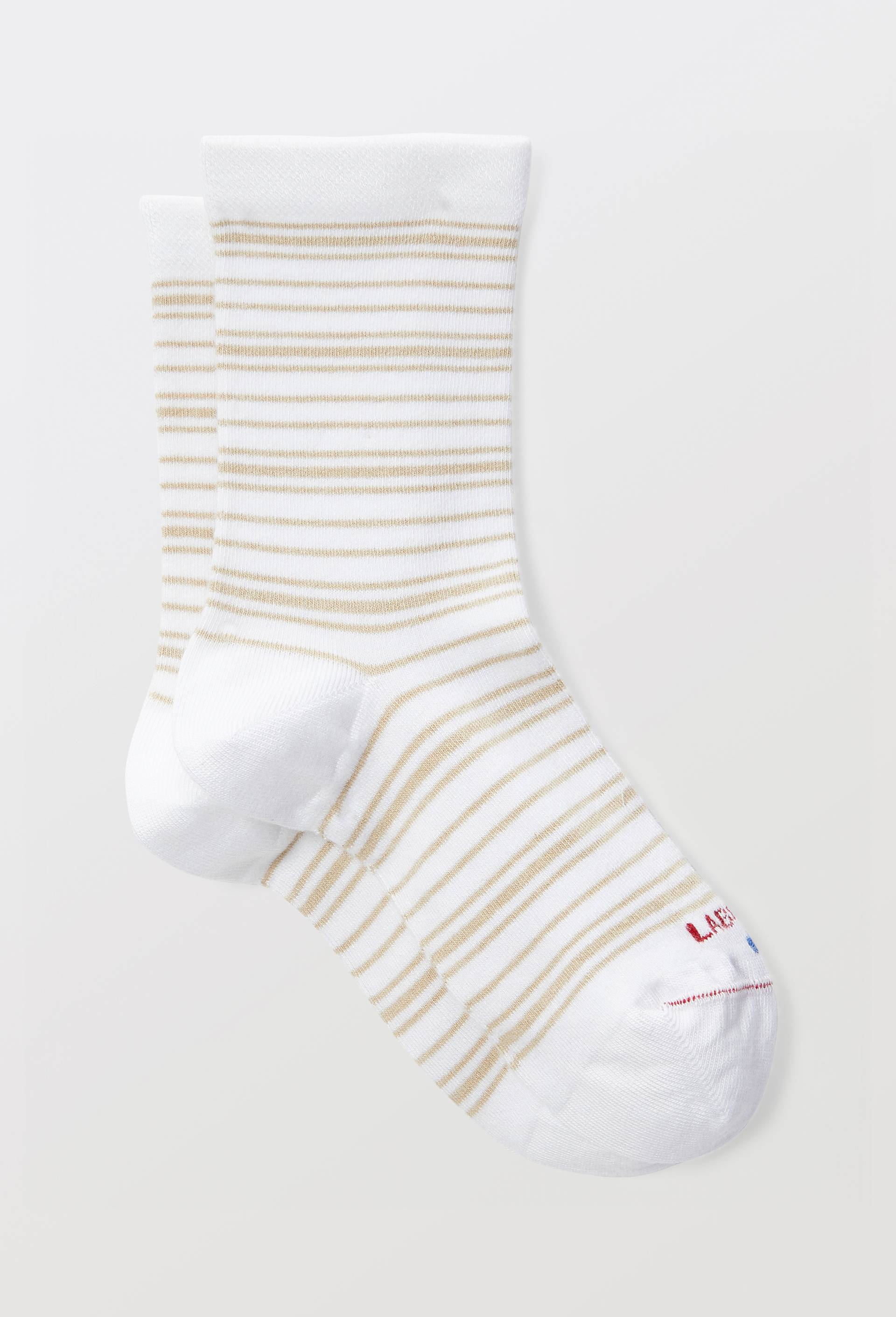 Paire de socquettes fantaisie en coton LABONAL, Blanc, swatch image
